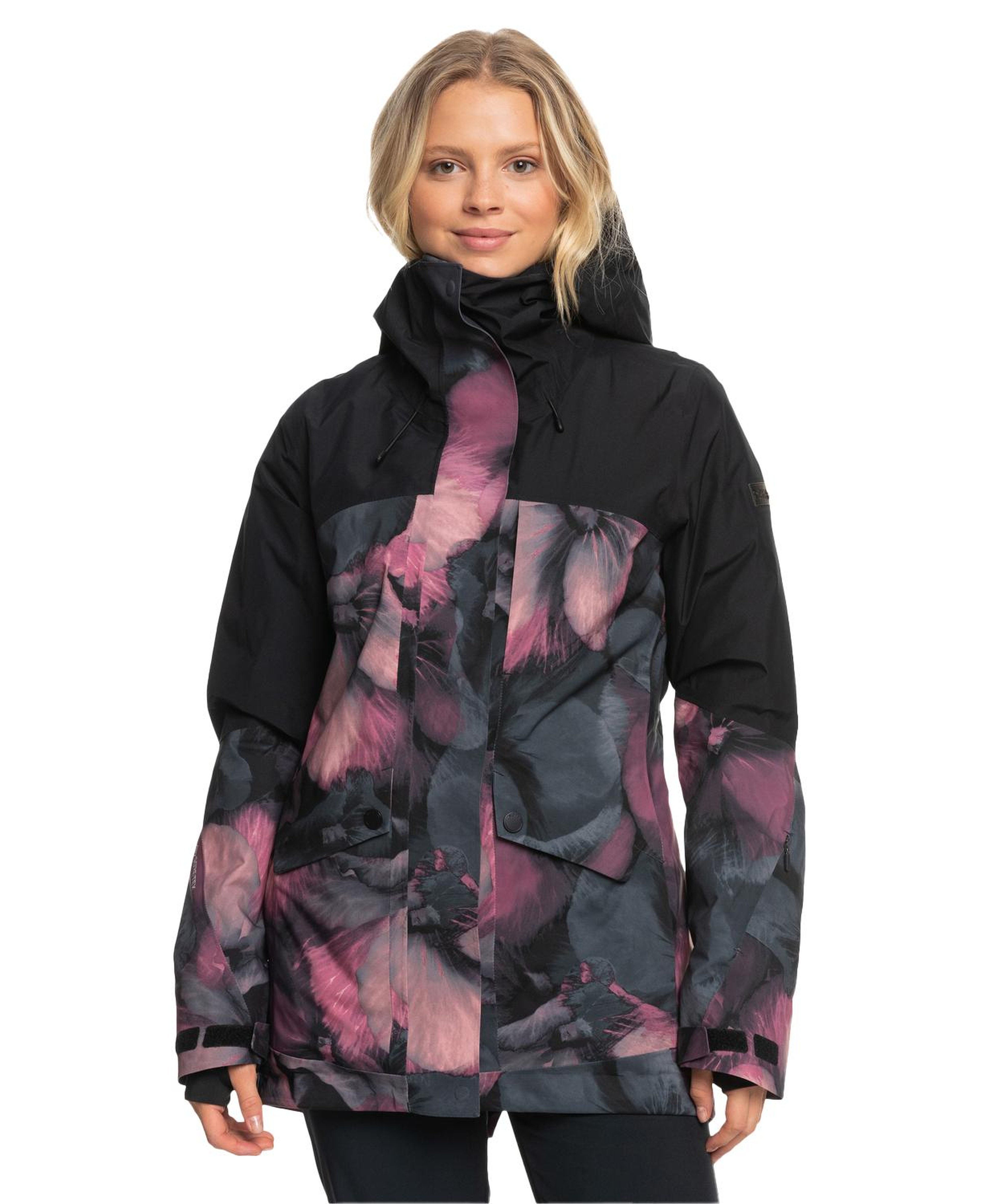 Roxy Gore-Tex Glade Printed Kadın Siyah Snowboard Ceketi