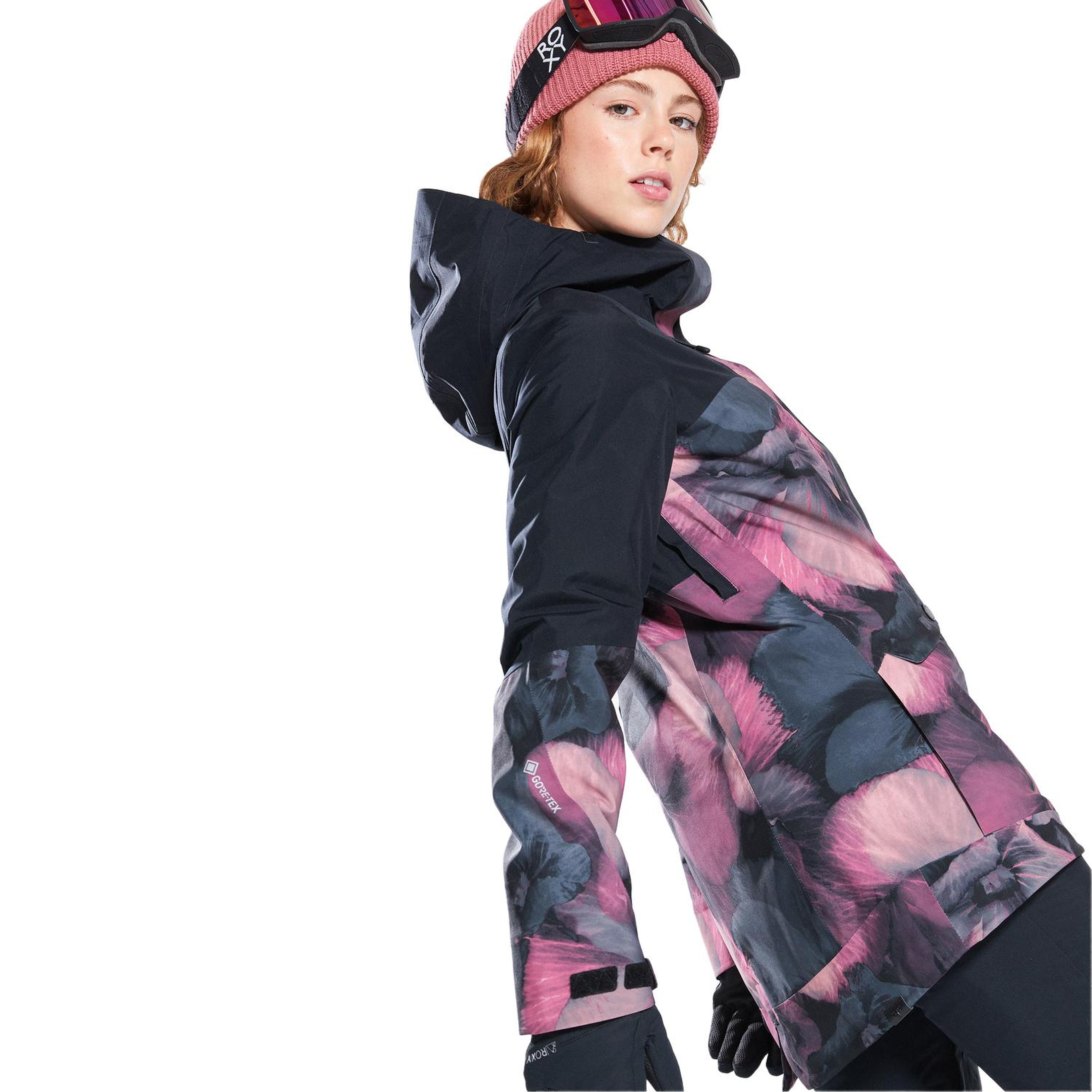Roxy Gore-Tex Glade Printed Kadın Siyah Snowboard Ceketi