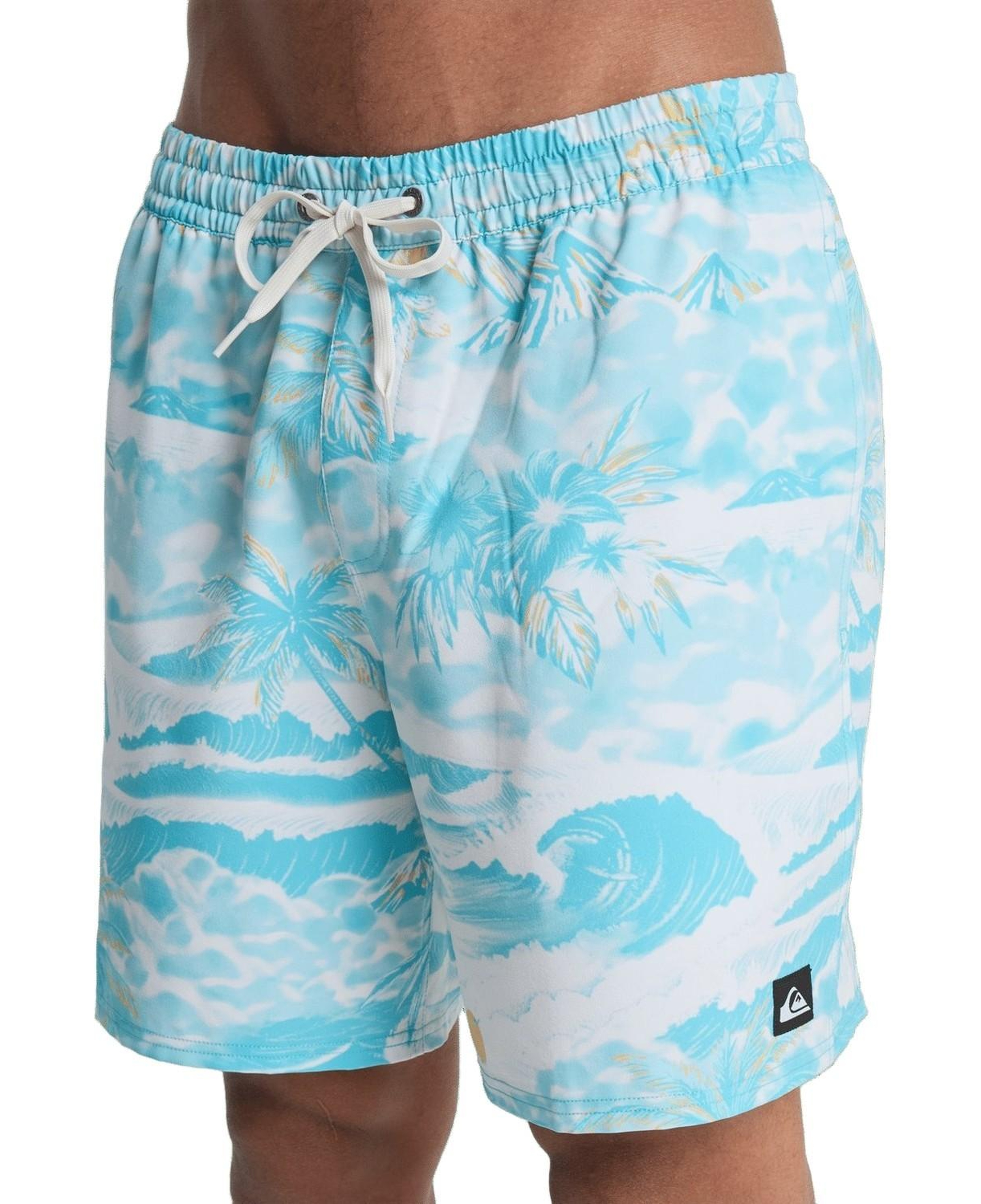 Quiksilver Stretch Printed Erkek Mavi Volley Short