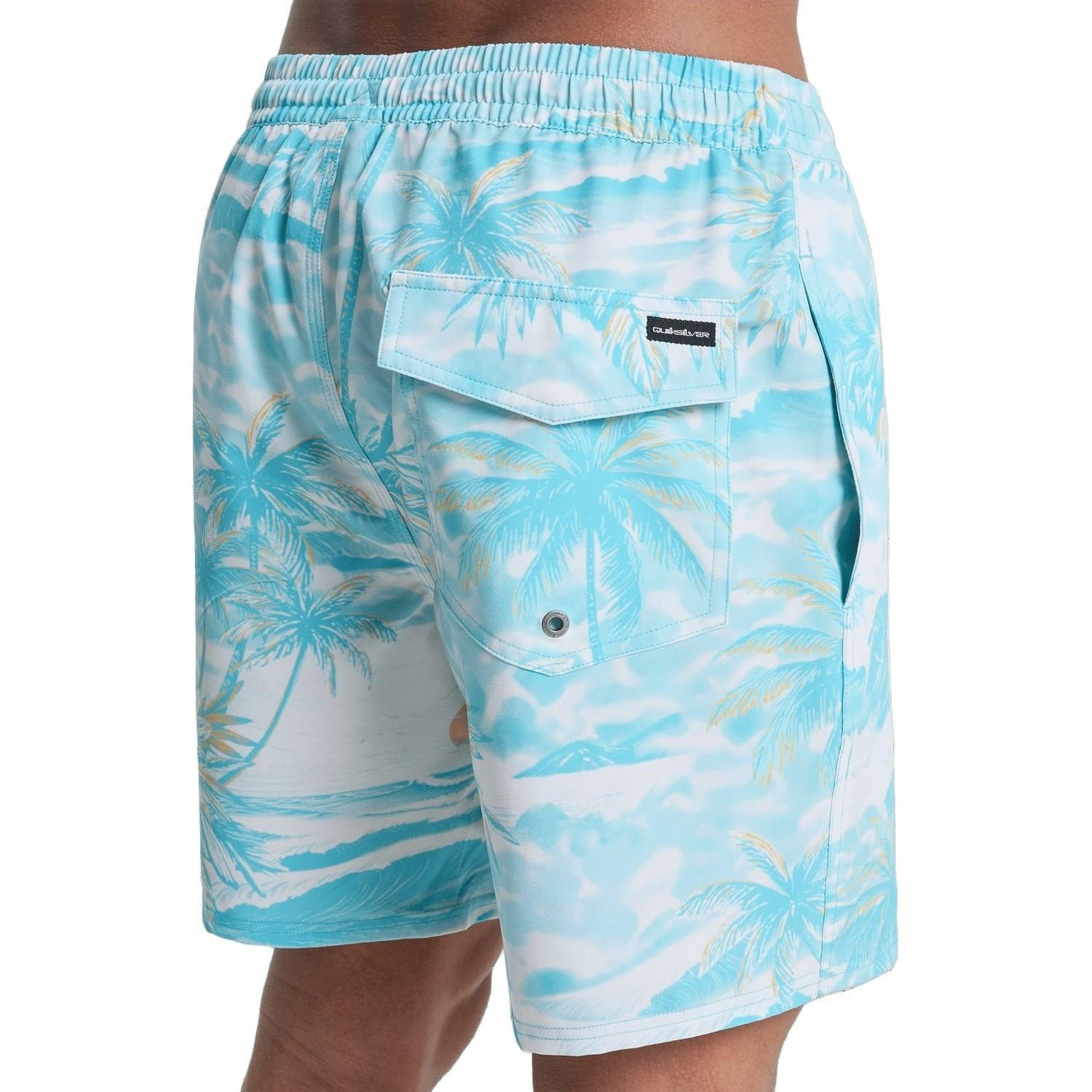 Quiksilver Stretch Printed Erkek Mavi Volley Short