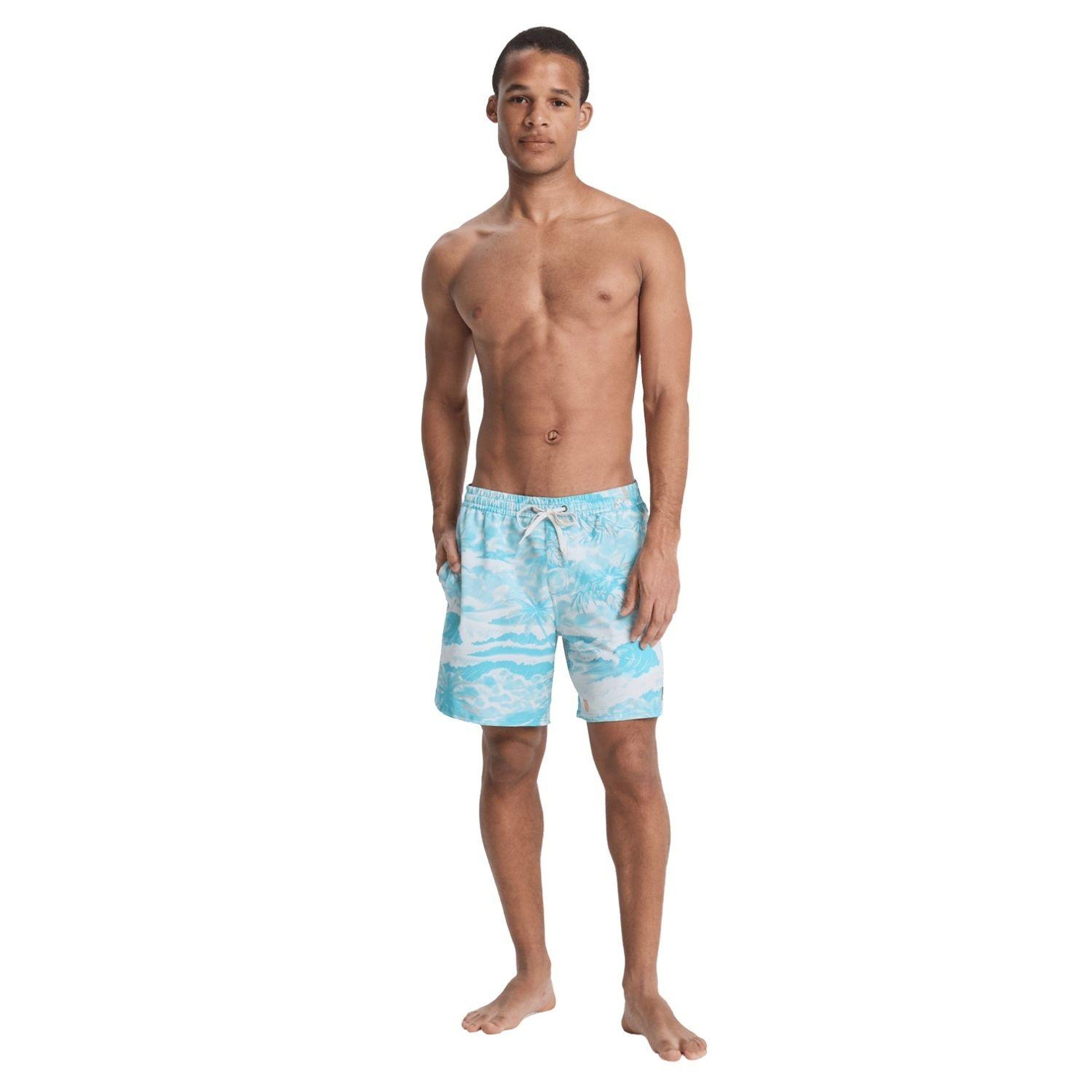 Quiksilver Stretch Printed Erkek Mavi Volley Short