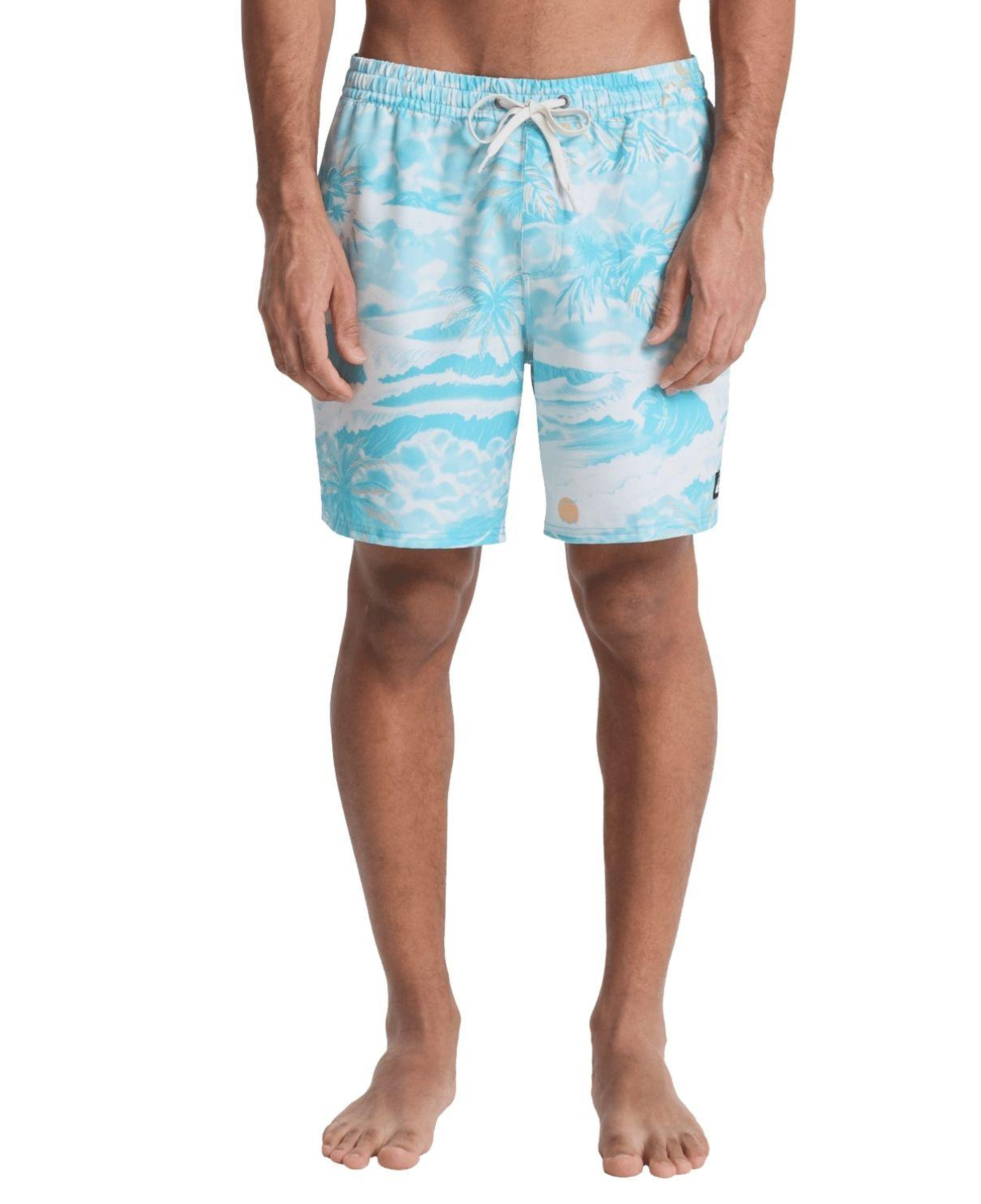 Quiksilver Stretch Printed Erkek Mavi Volley Short
