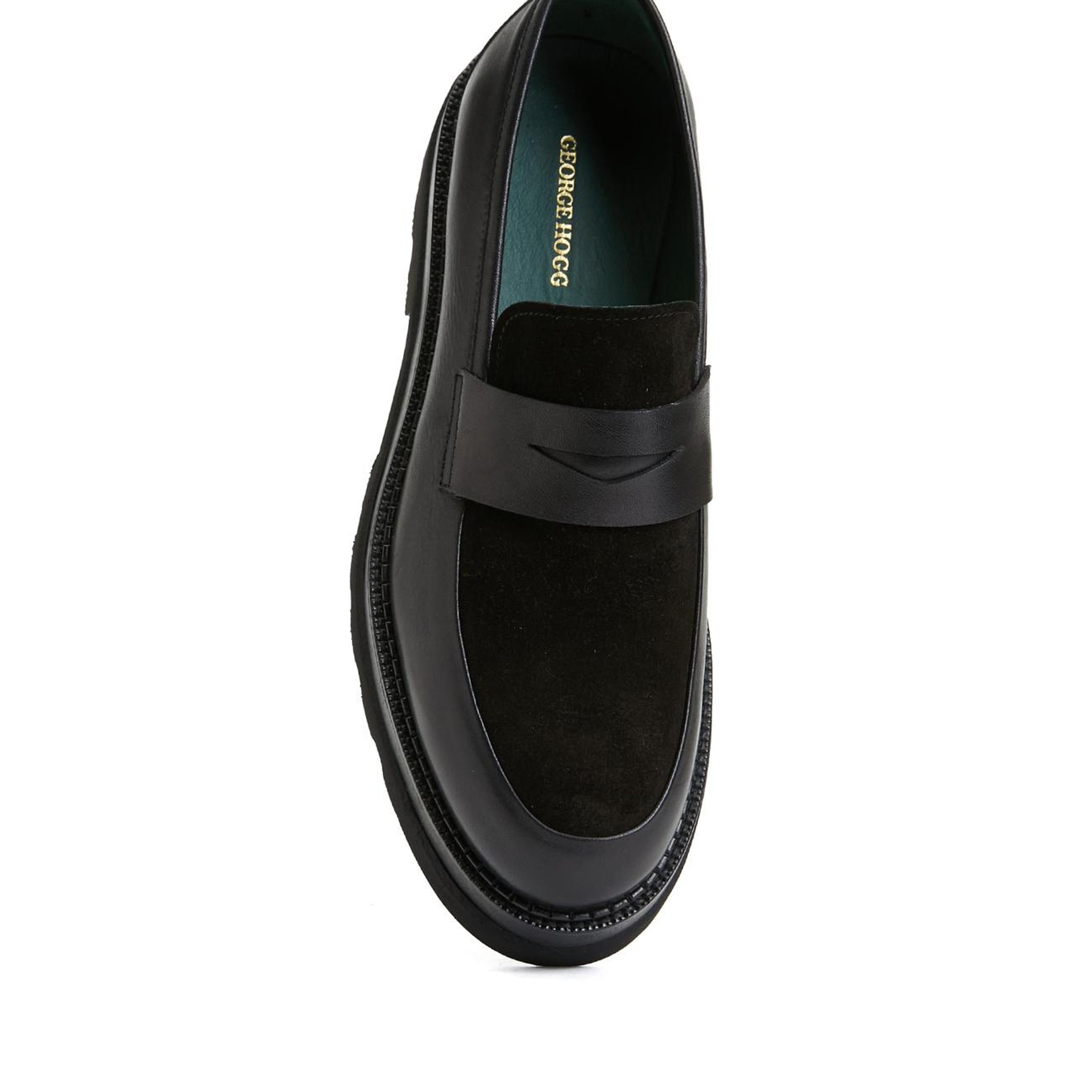 George Hogg Erkek Siyah Süet Loafer