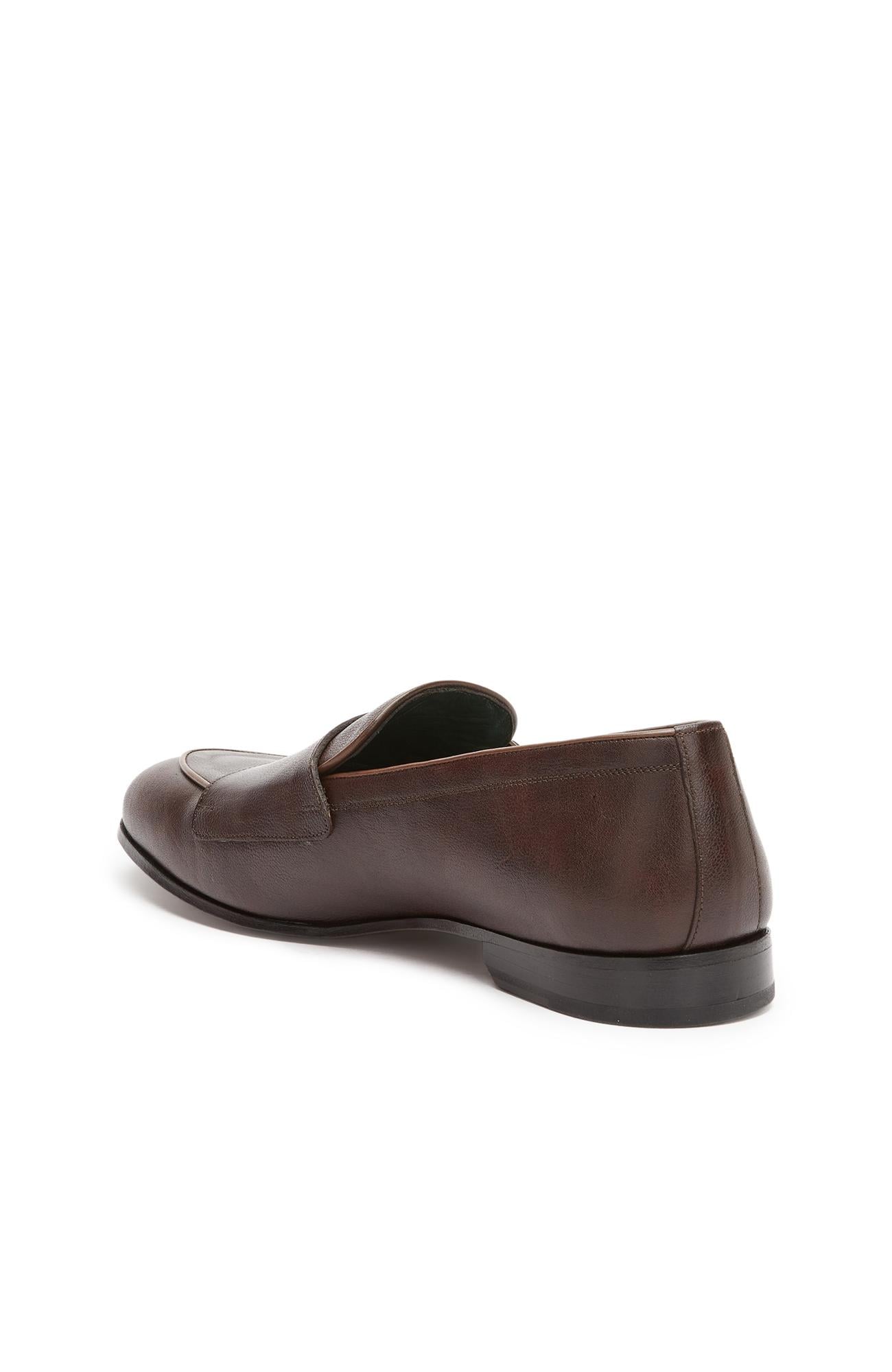 George Hogg Erkek Kahverengi Günlük Rahat Deri Loafer