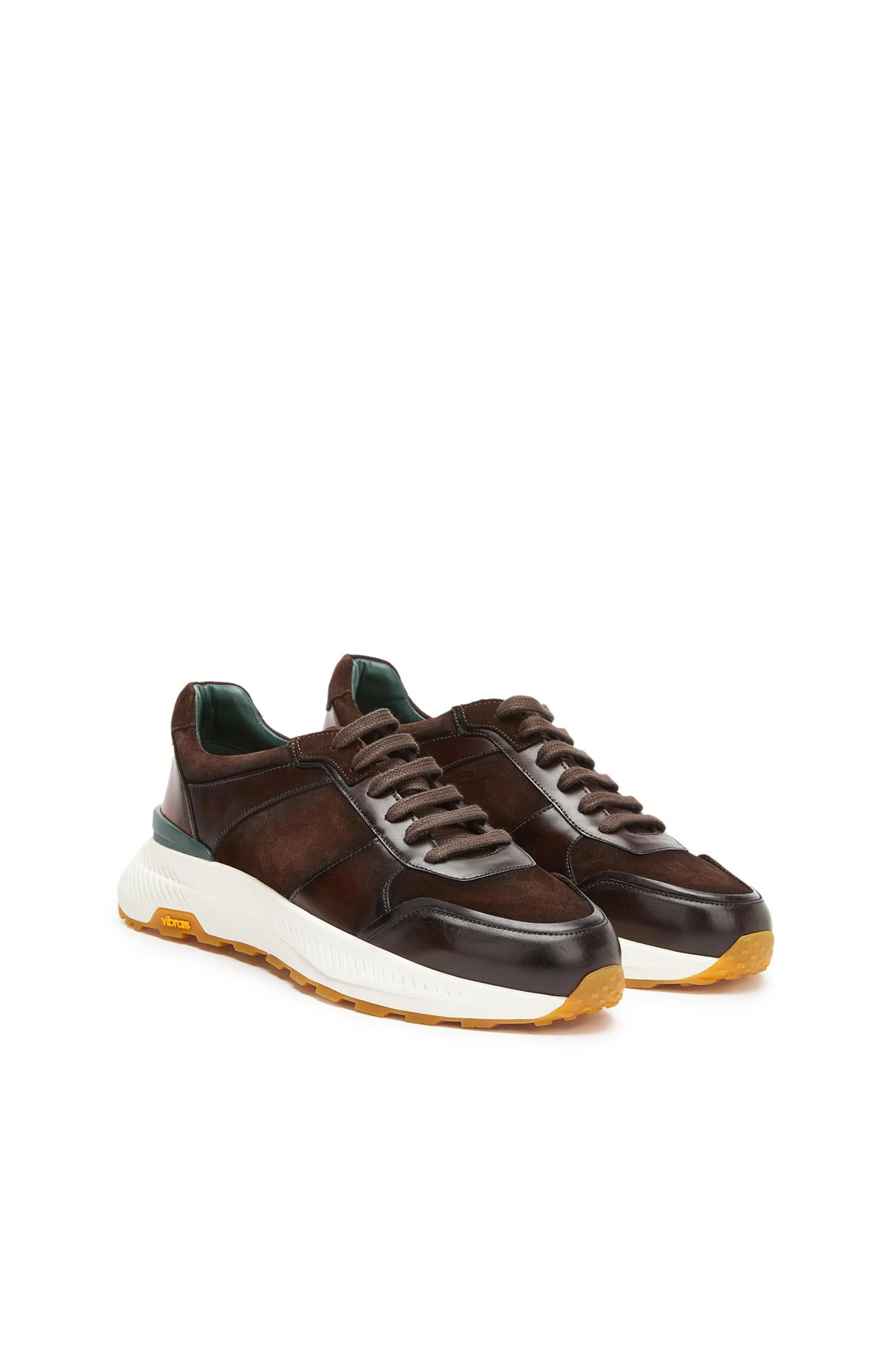George Hogg Erkek Kahverengi Vibram Taban Detaylı Deri Sneaker