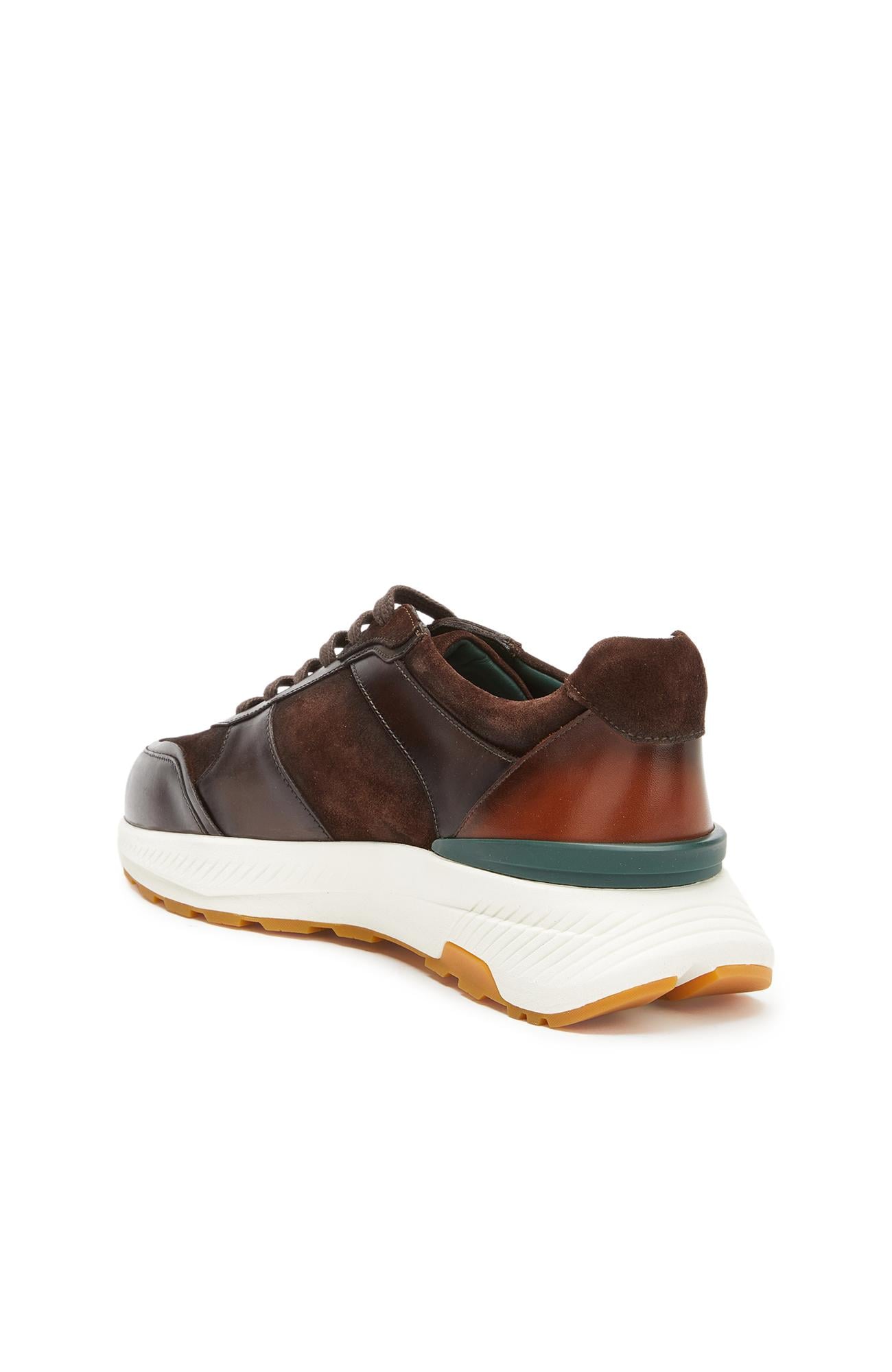George Hogg Erkek Kahverengi Vibram Taban Detaylı Deri Sneaker