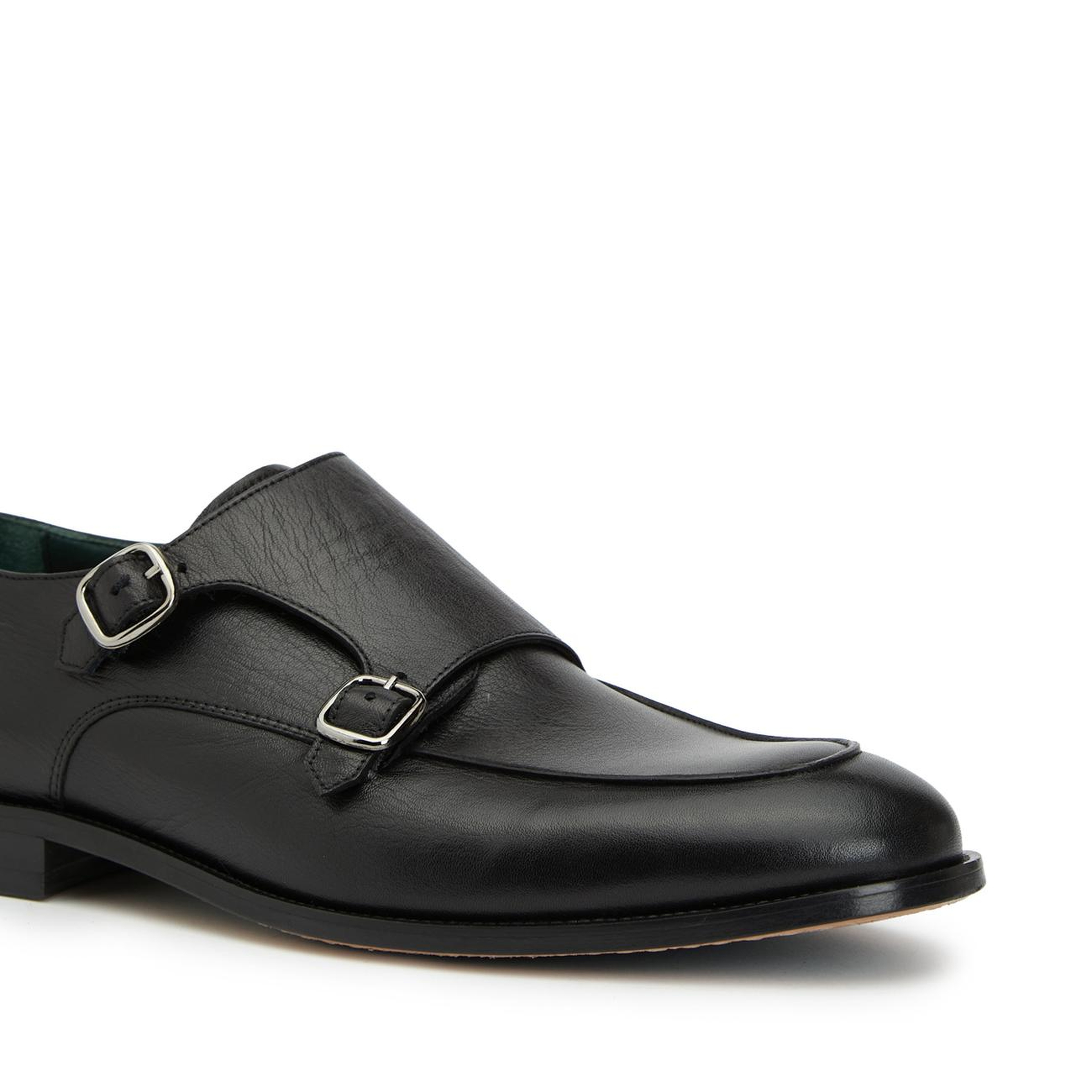 George Hogg Erkek Siyah Deri Toka Detaylı Loafer