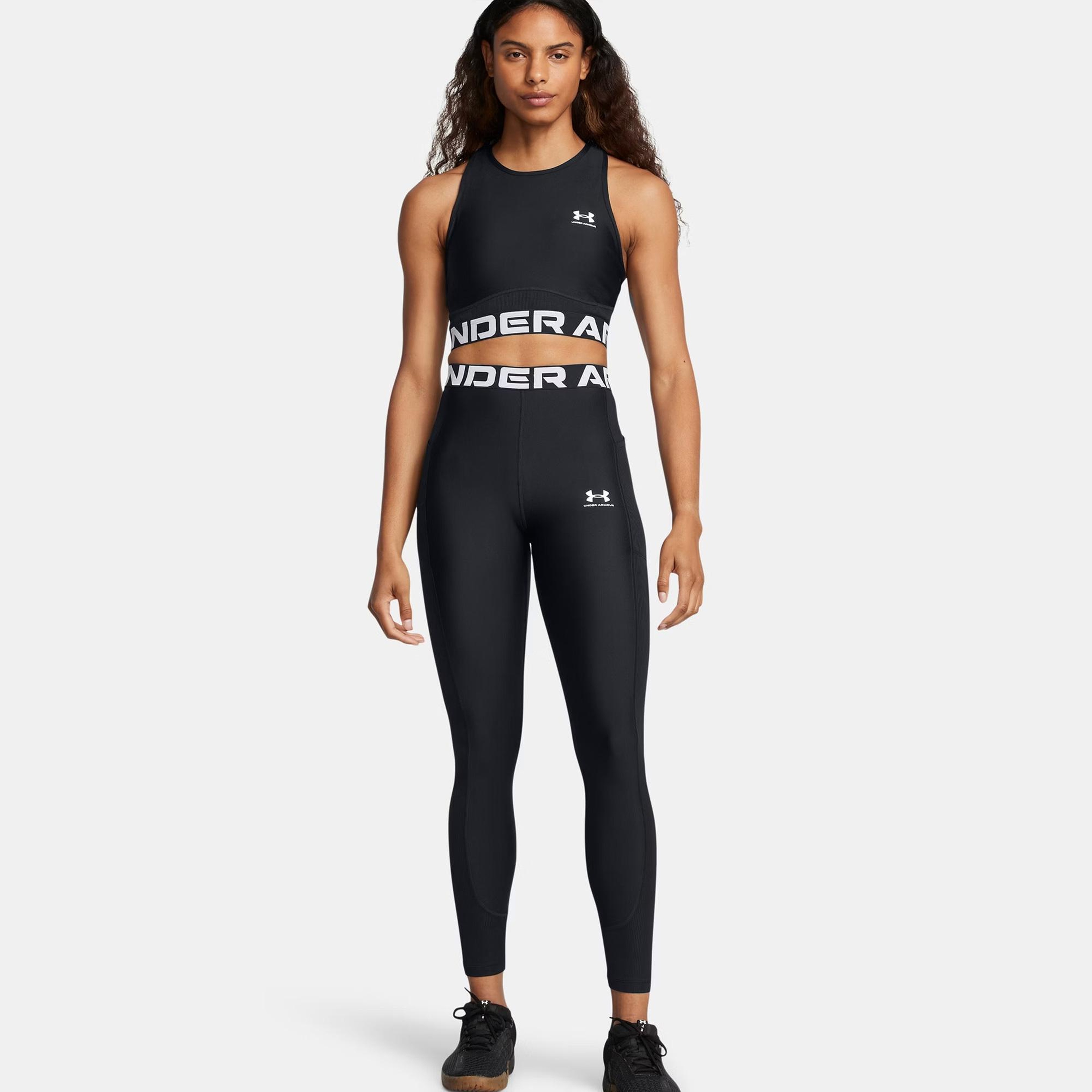 Under Armour Heat Gear Rib Kadın Siyah Antrenman Tayt