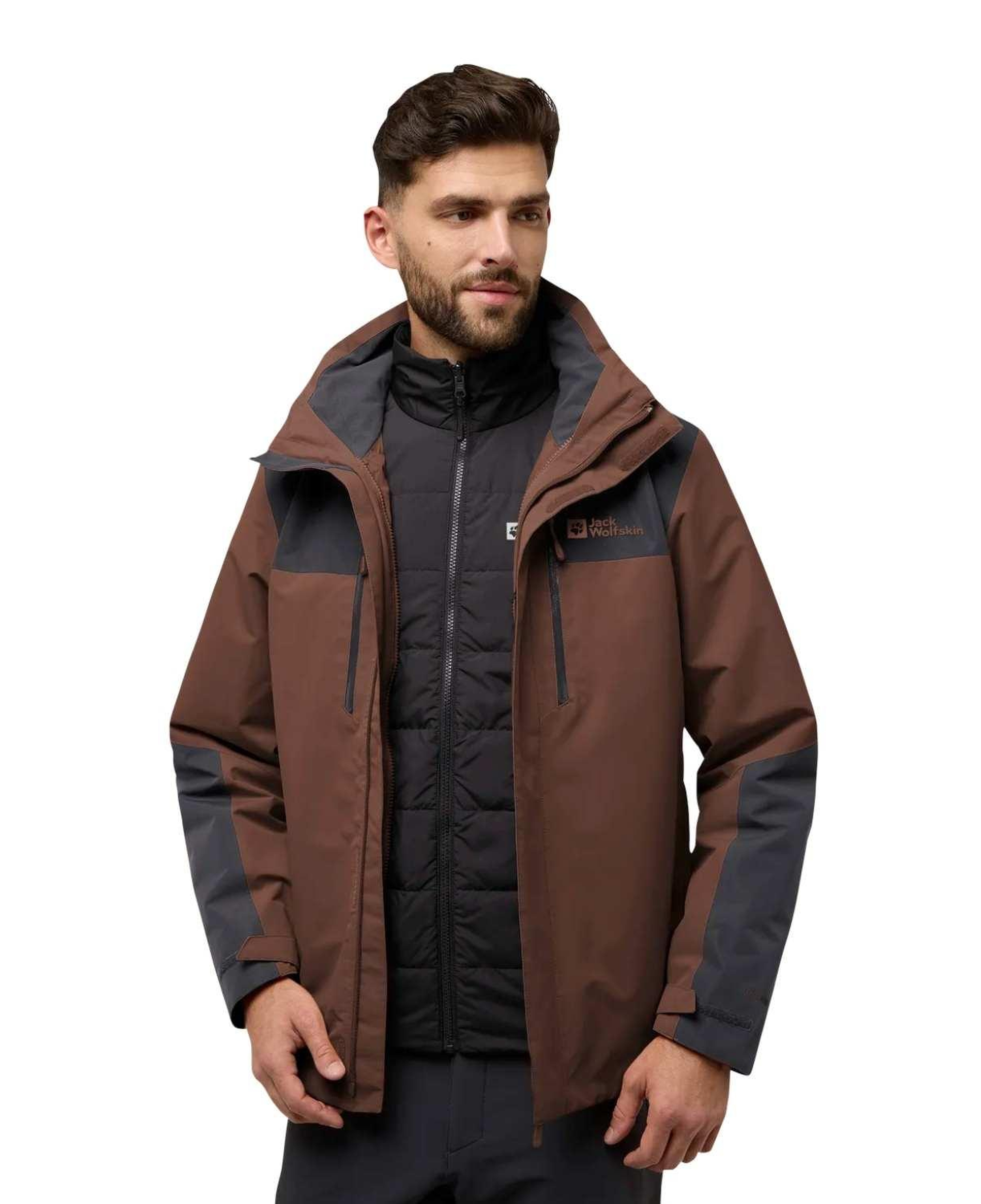 Jack Wolfskin Jasper 3in1 Erkek Kahverengi Outdoor Ceketi