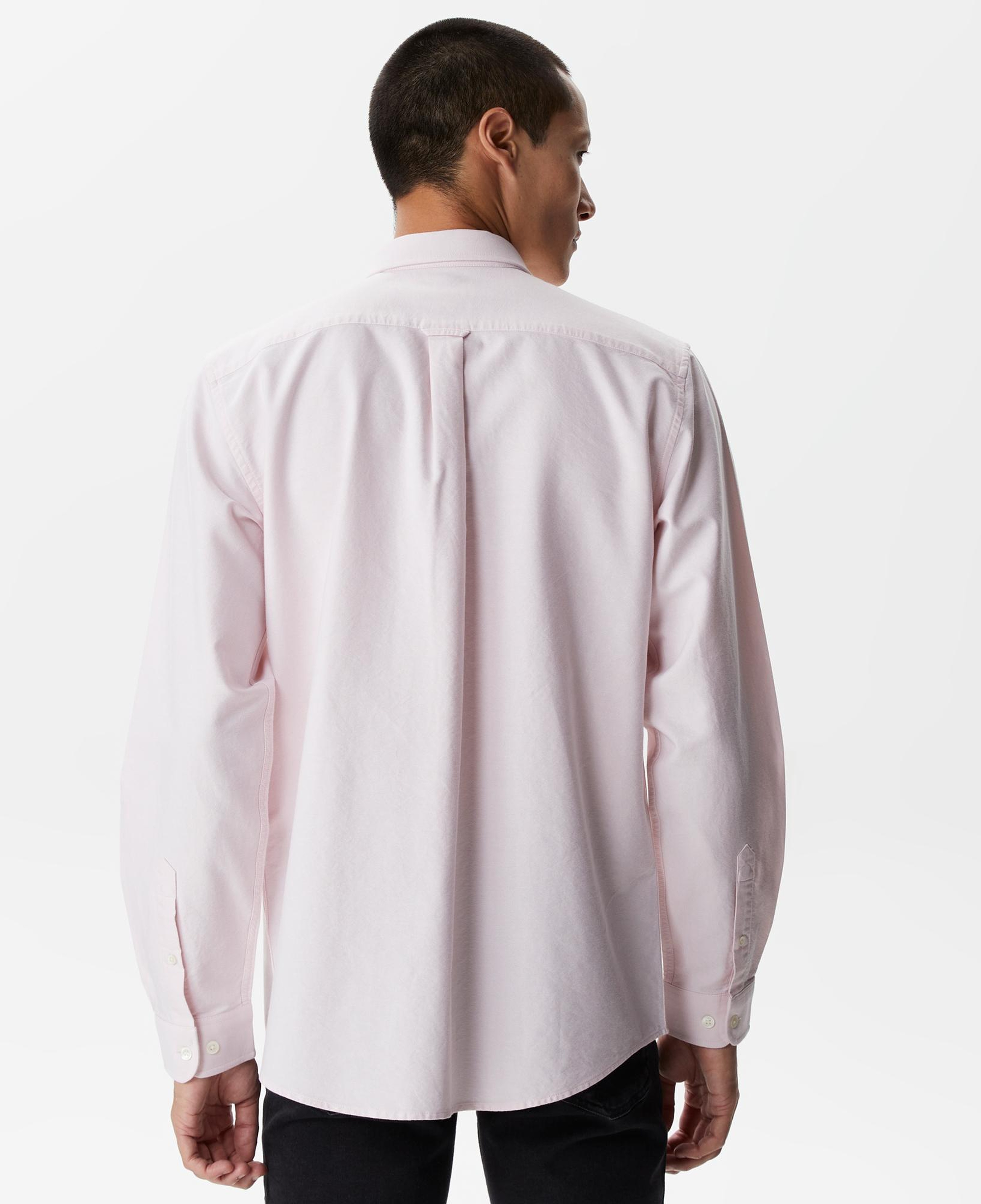 Erkek Regular Fit Düğmeli Yaka Pembe Gömlek