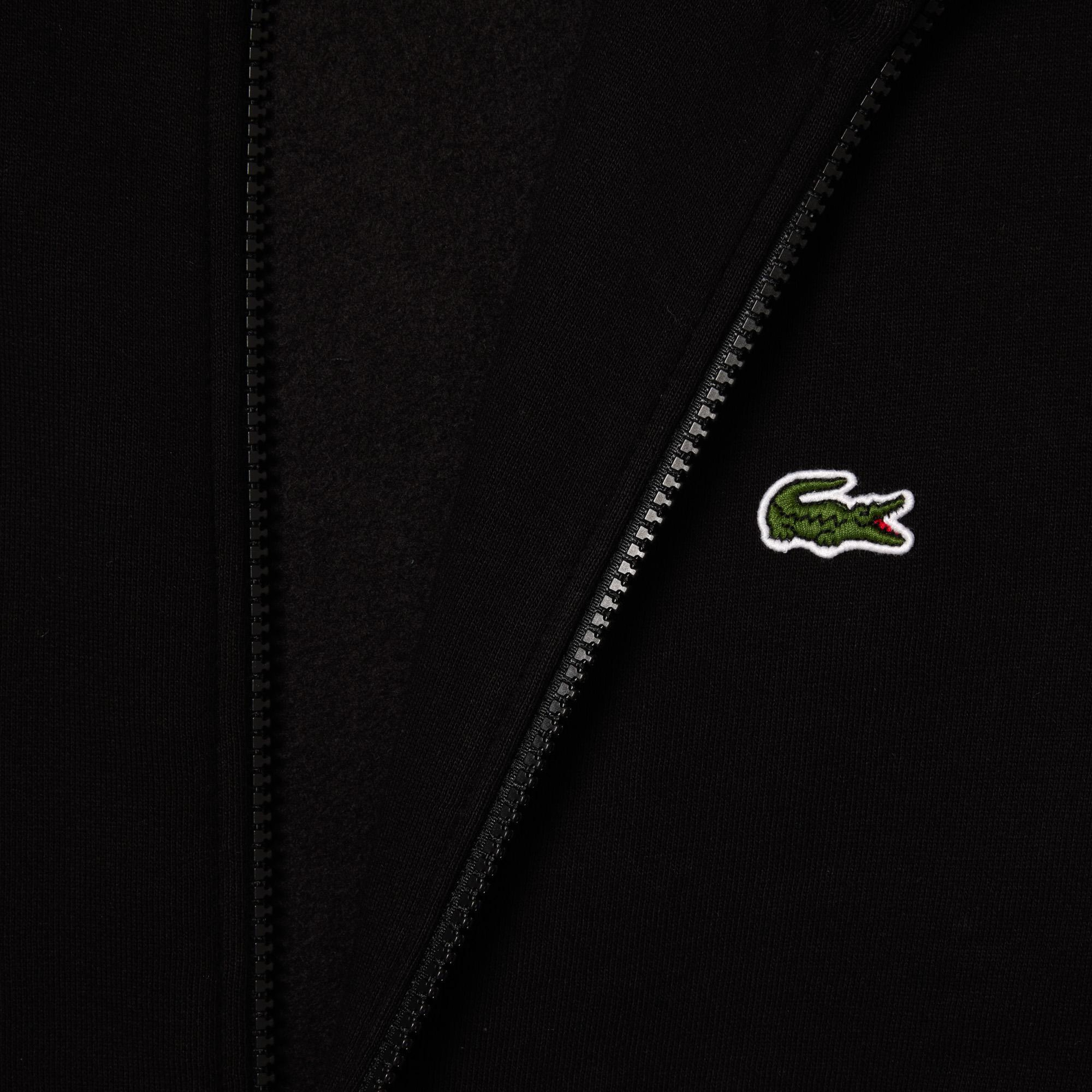 Erkek Regular Fit Fermuarlı Siyah Sweatshirt