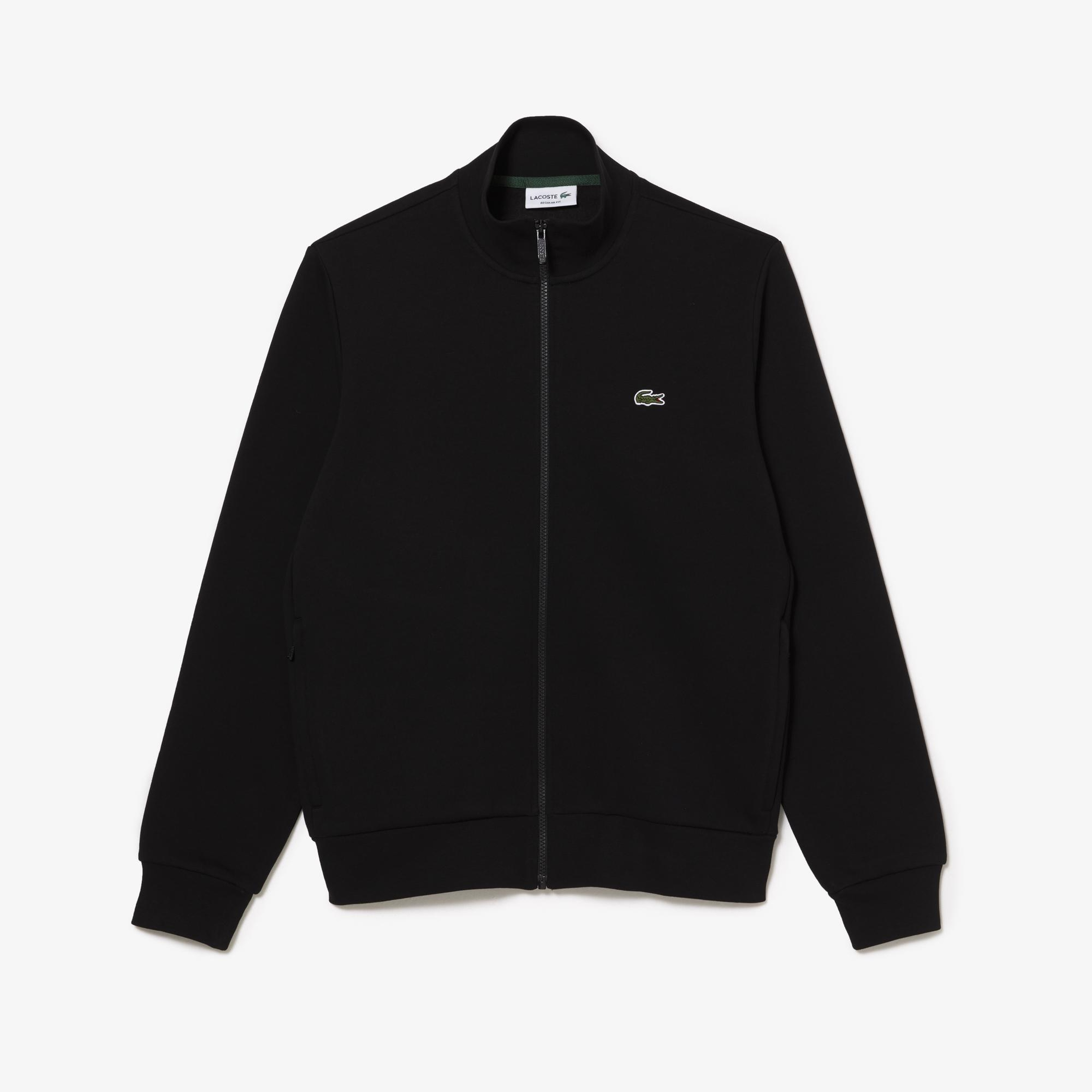 Erkek Regular Fit Fermuarlı Siyah Sweatshirt