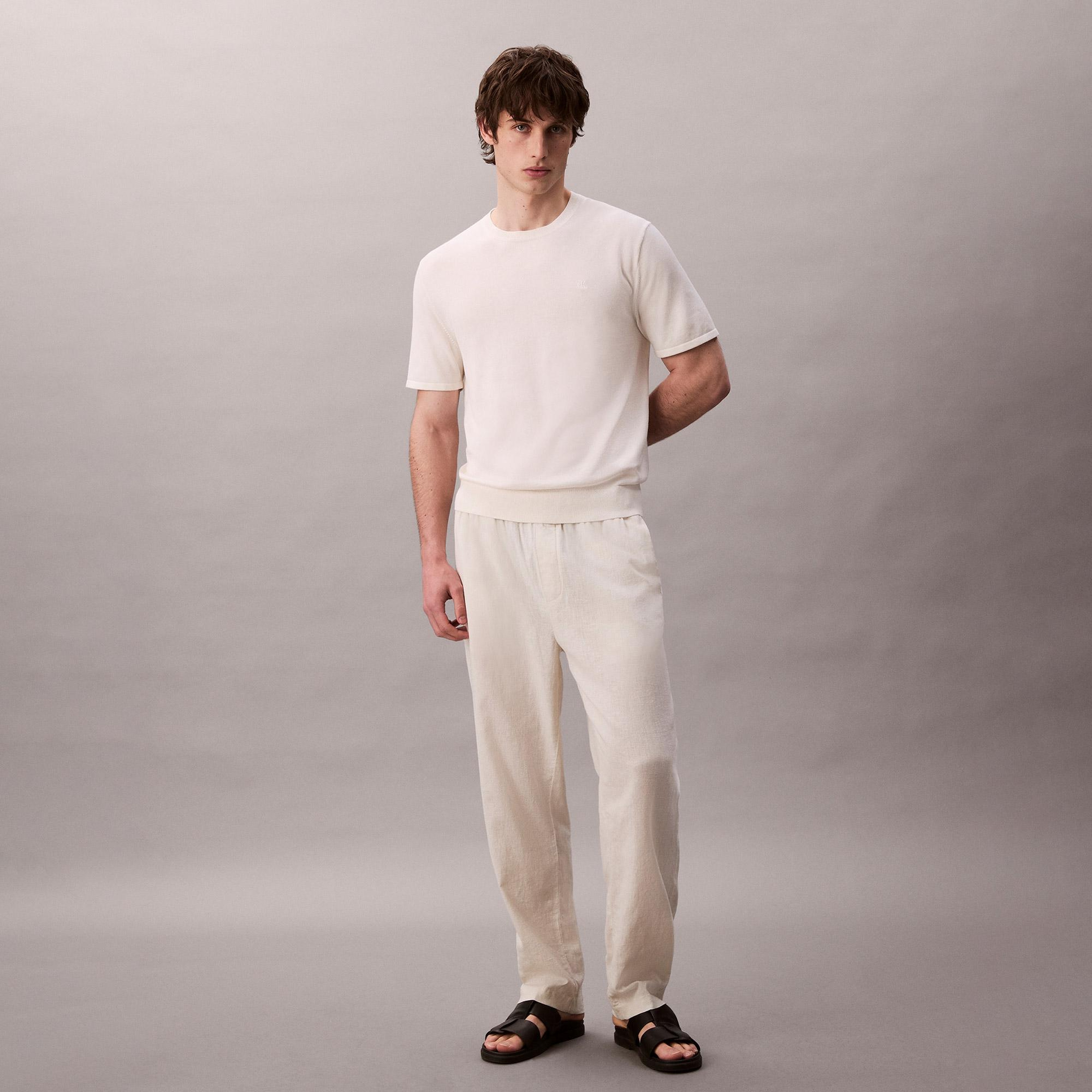 Calvin Klein Supima Erkek Beyaz Triko