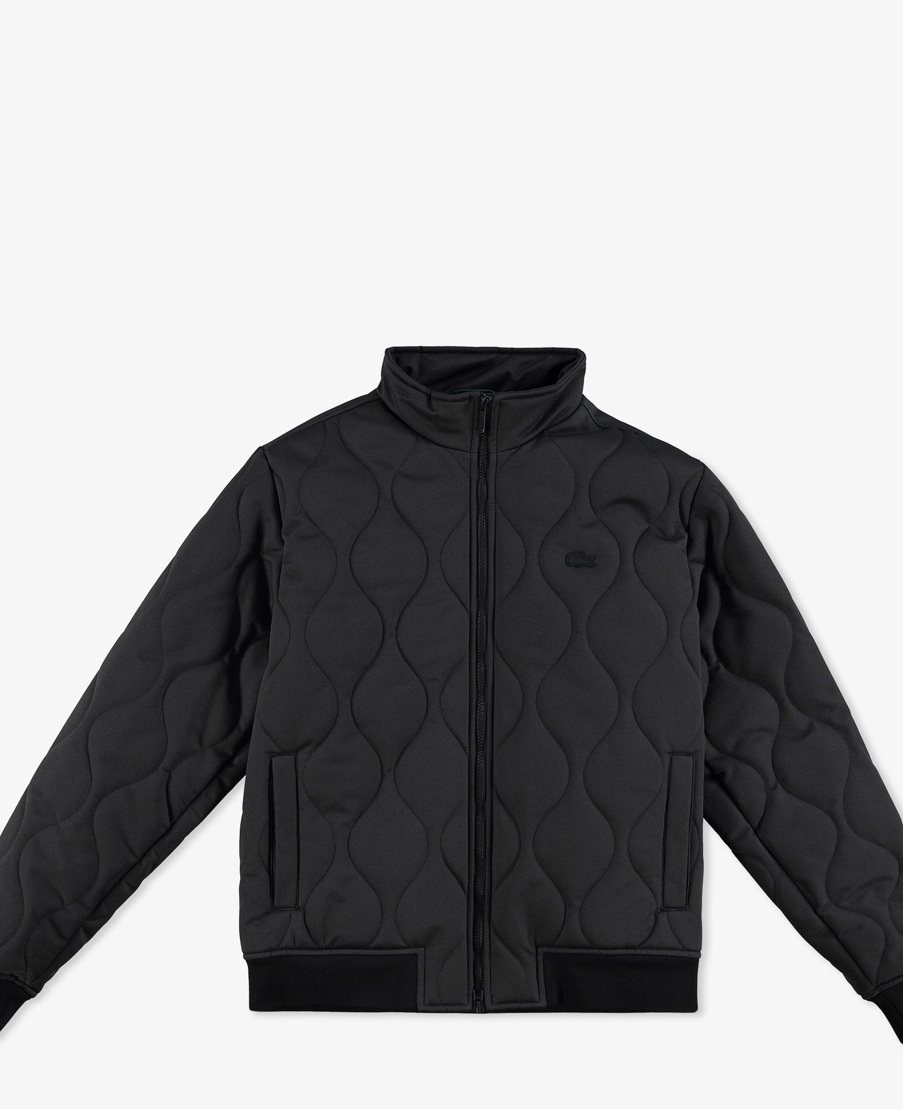 Erkek Relaxed Fit Dik Yaka Kapitone Siyah Mont