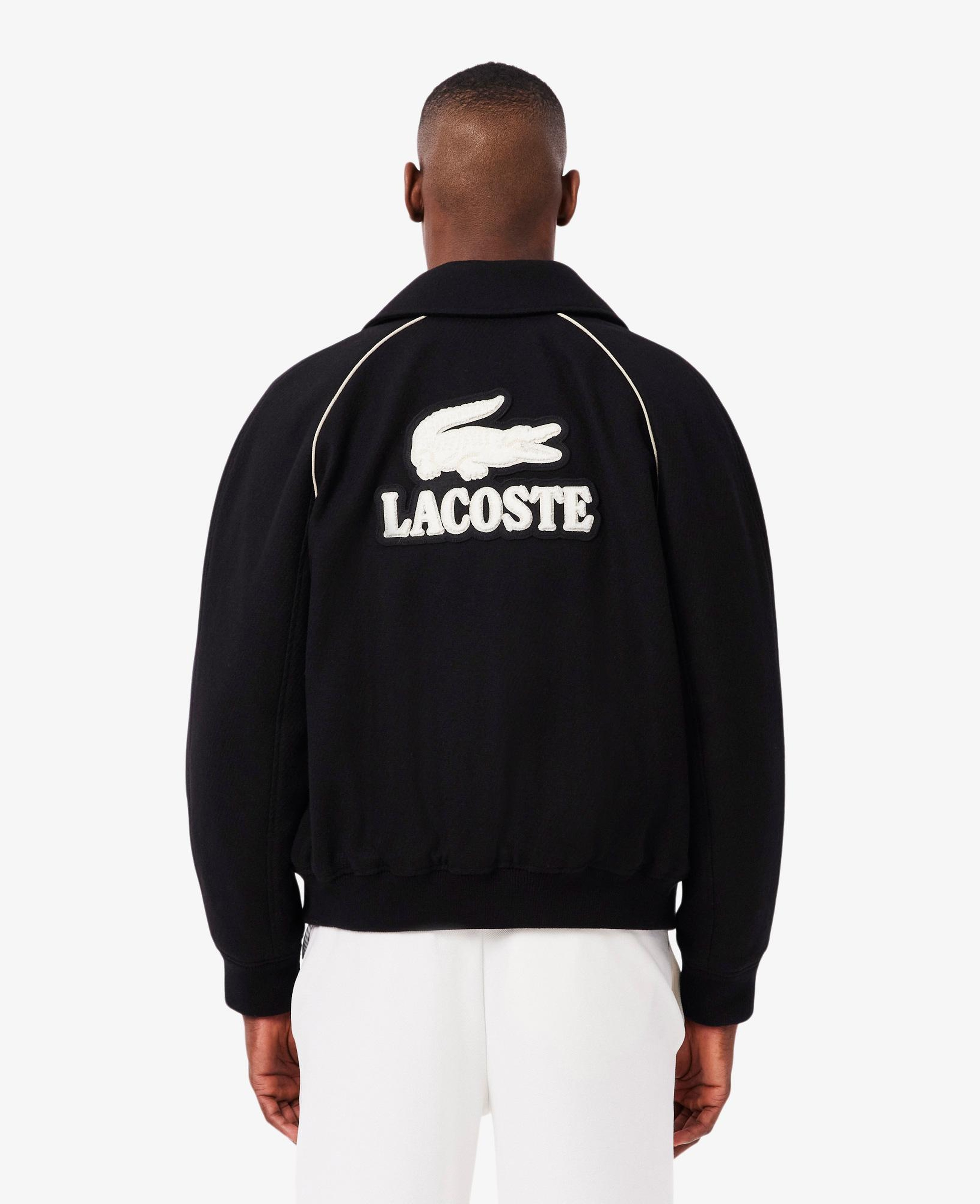 Lacoste Erkek Classic Fit Gömlek Yaka Baskılı Siyah Ceket