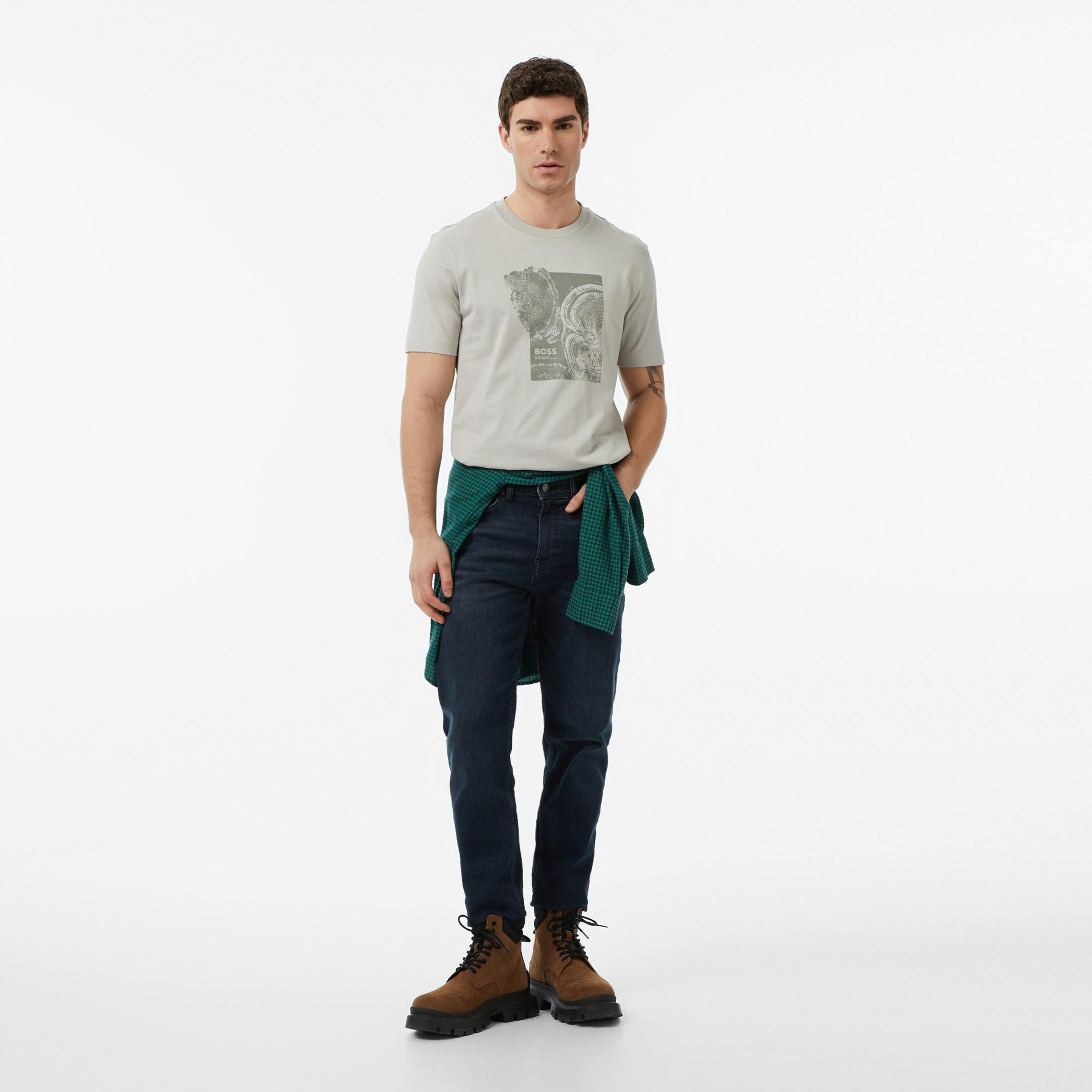 Boss Imprint Erkek Gri T-Shirt