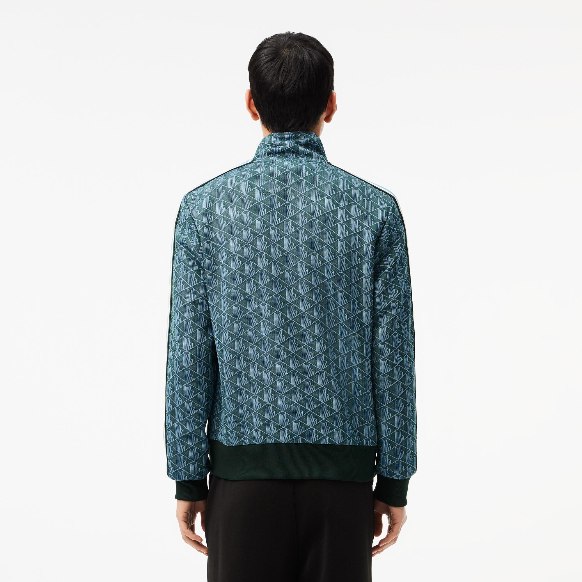 Lacoste Regular Fit Fermuarlı Monogram Erkek Yeşil Sweatshirt