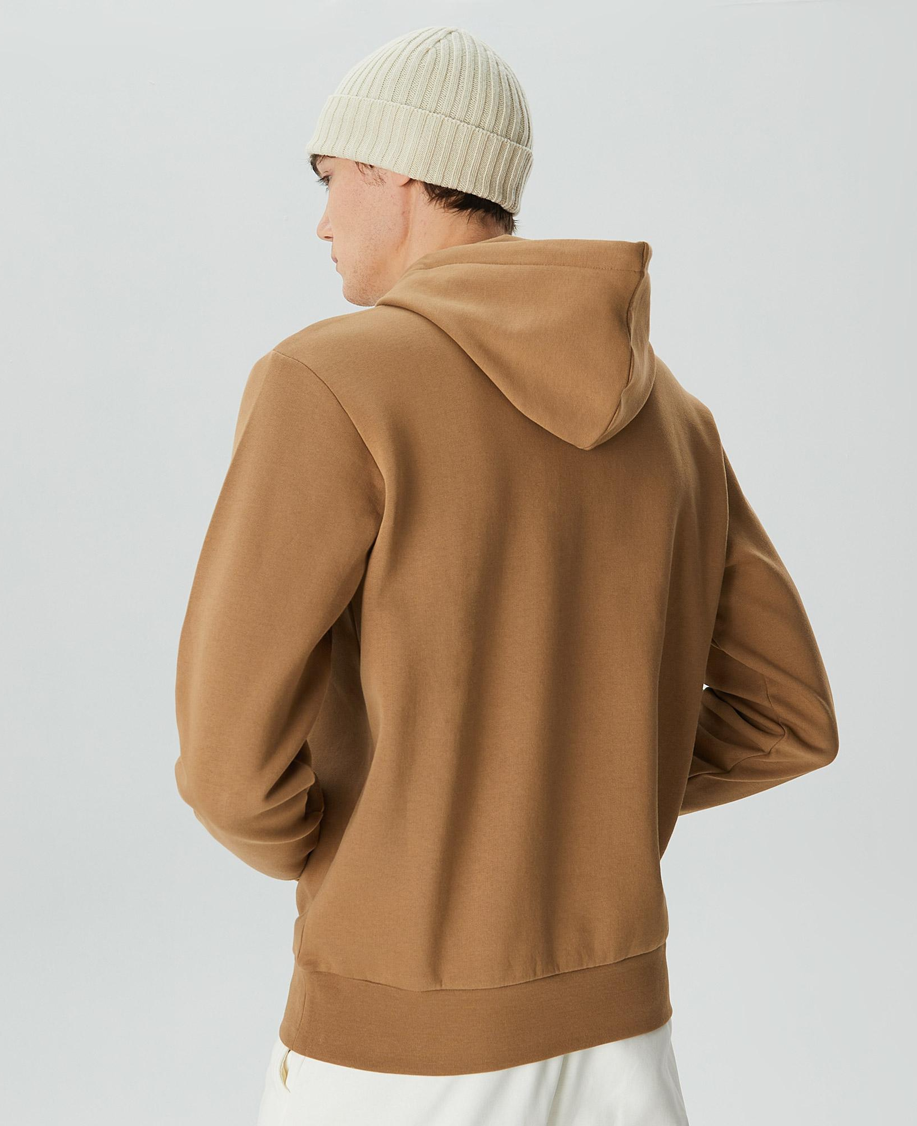 Erkek Classic Fit Kapüşonlu Kahverengi Sweatshirt