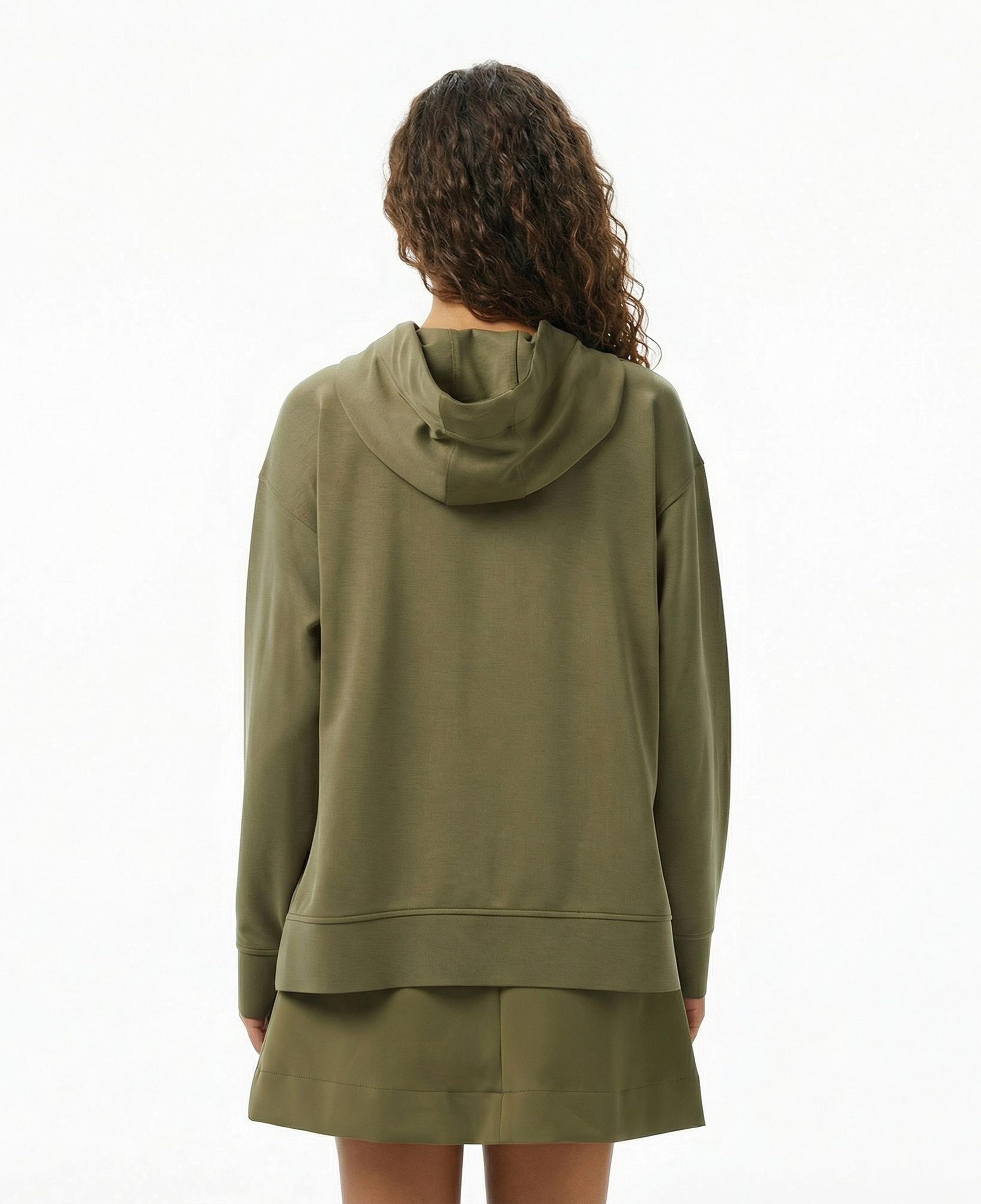 Lacoste Kadın Relaxed Fit Kapüşonlu Haki Sweatshirt