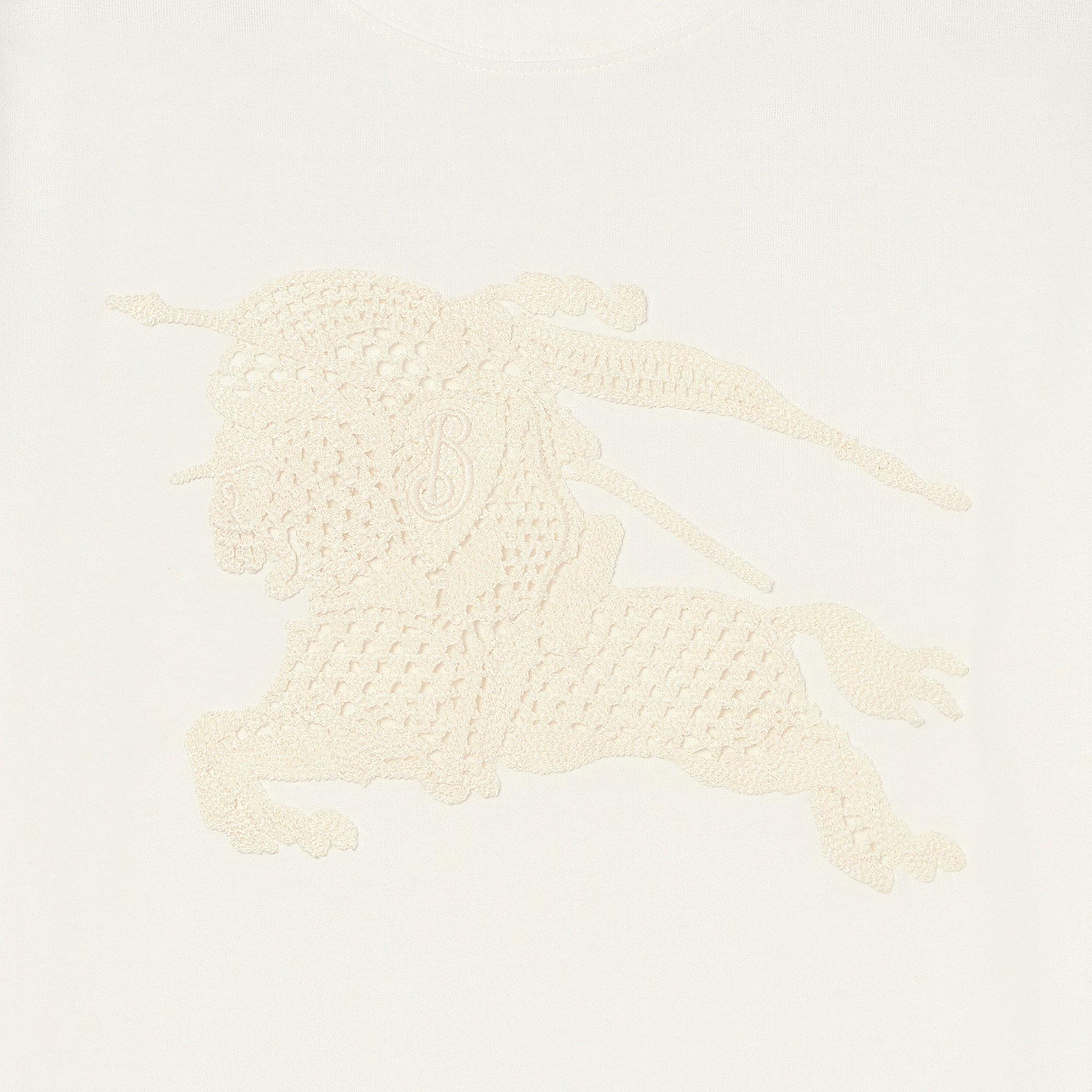 Burberry Ekd Cotton Kadın Beyaz T-Shirt
