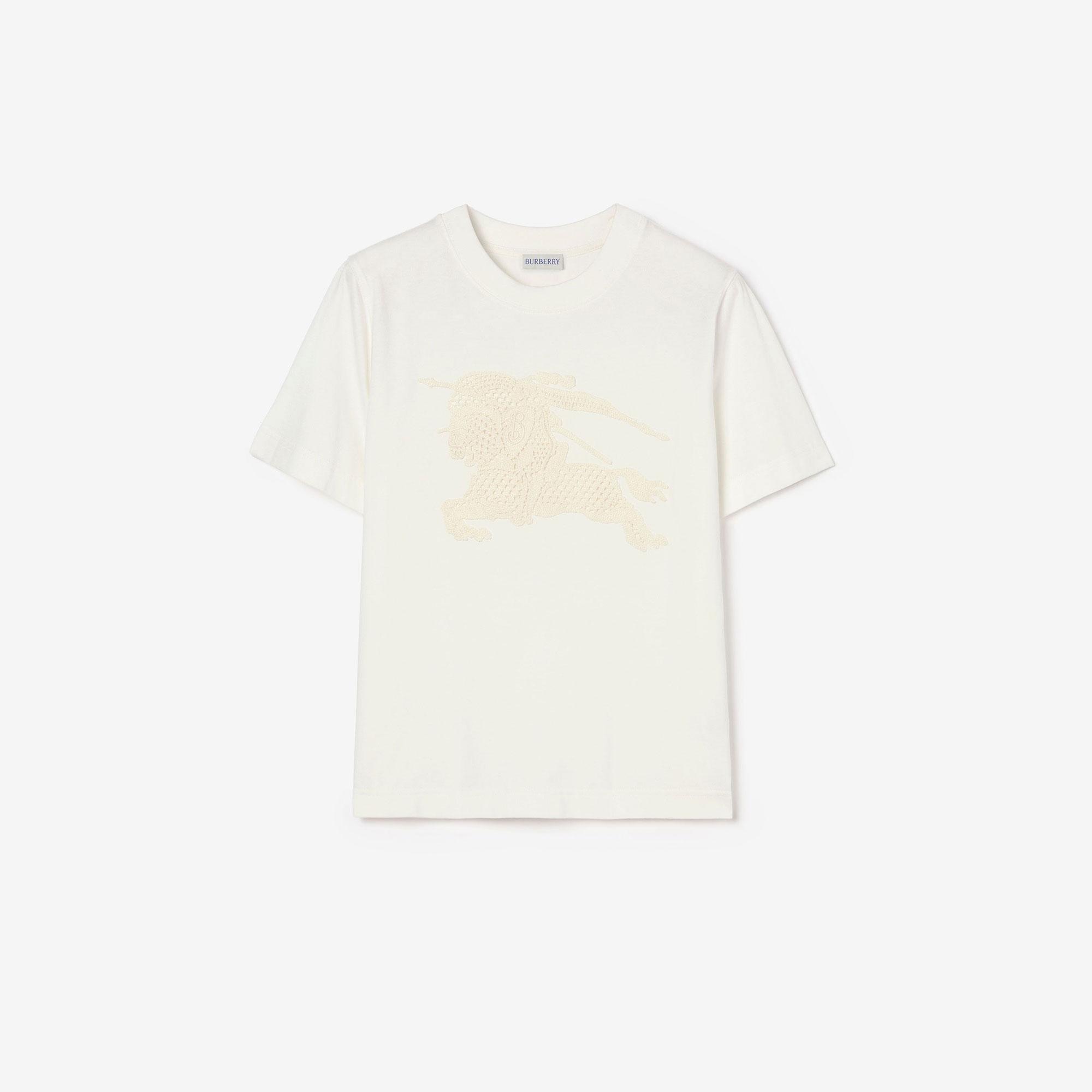 Burberry Ekd Cotton Kadın Beyaz T-Shirt