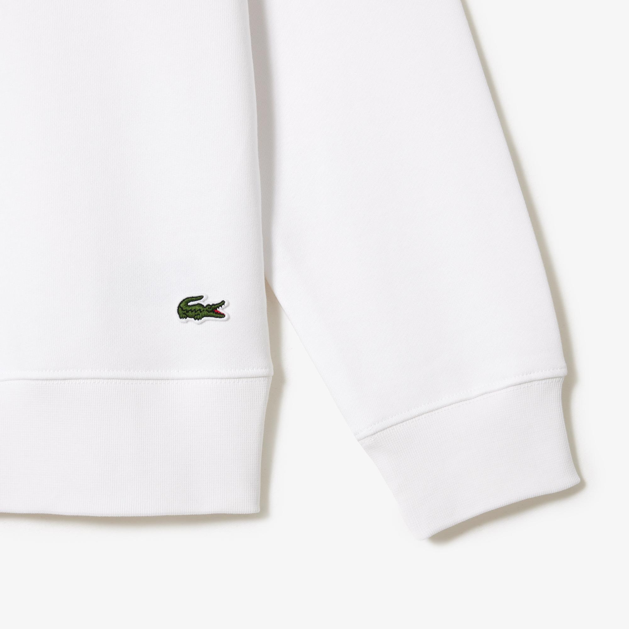 Erkek Classic Fit Bisiklet Yaka Baskılı Beyaz Sweatshirt