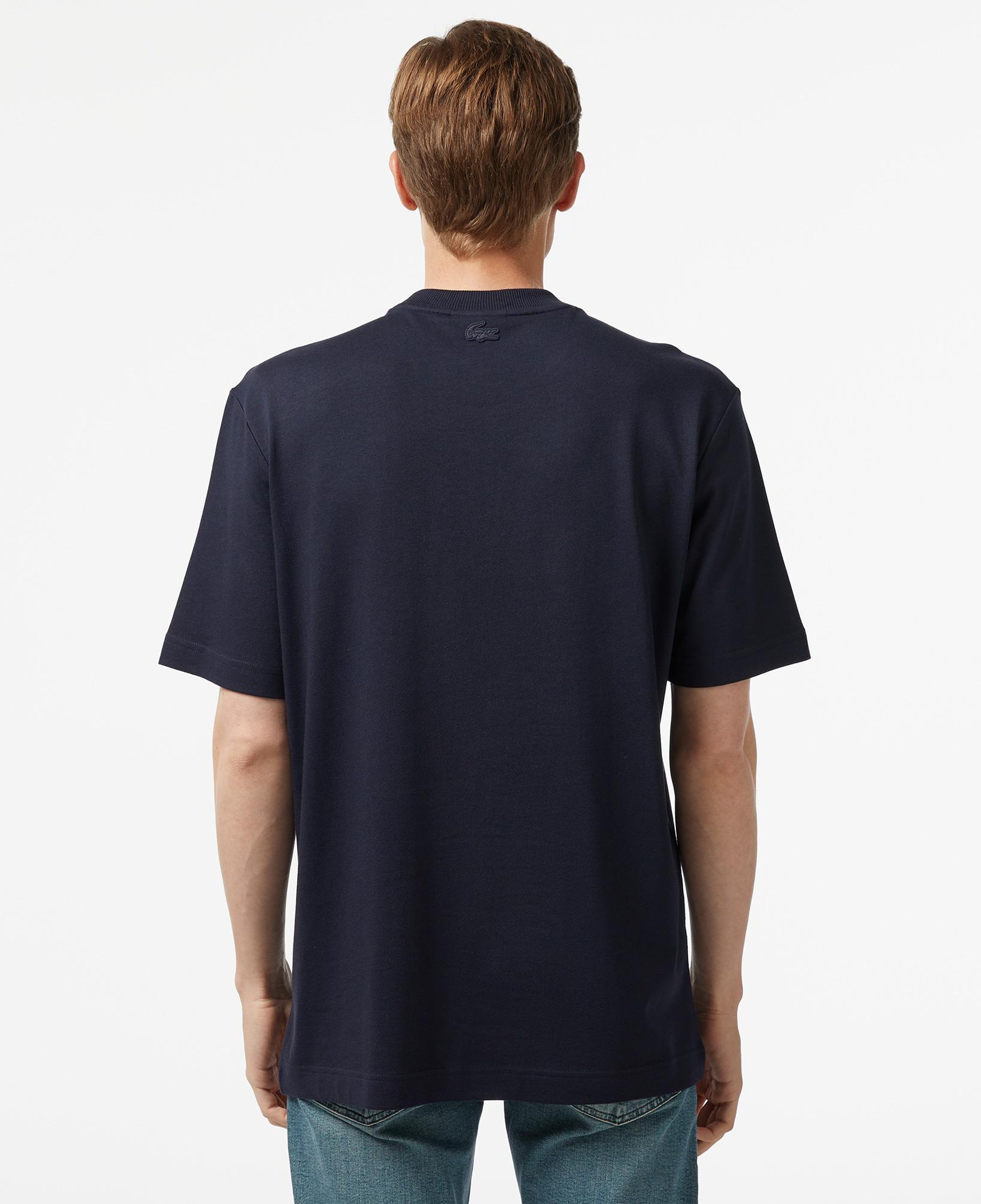 Erkek Regular Fit Bisiklet Yaka Baskılı Lacivert T-Shirt