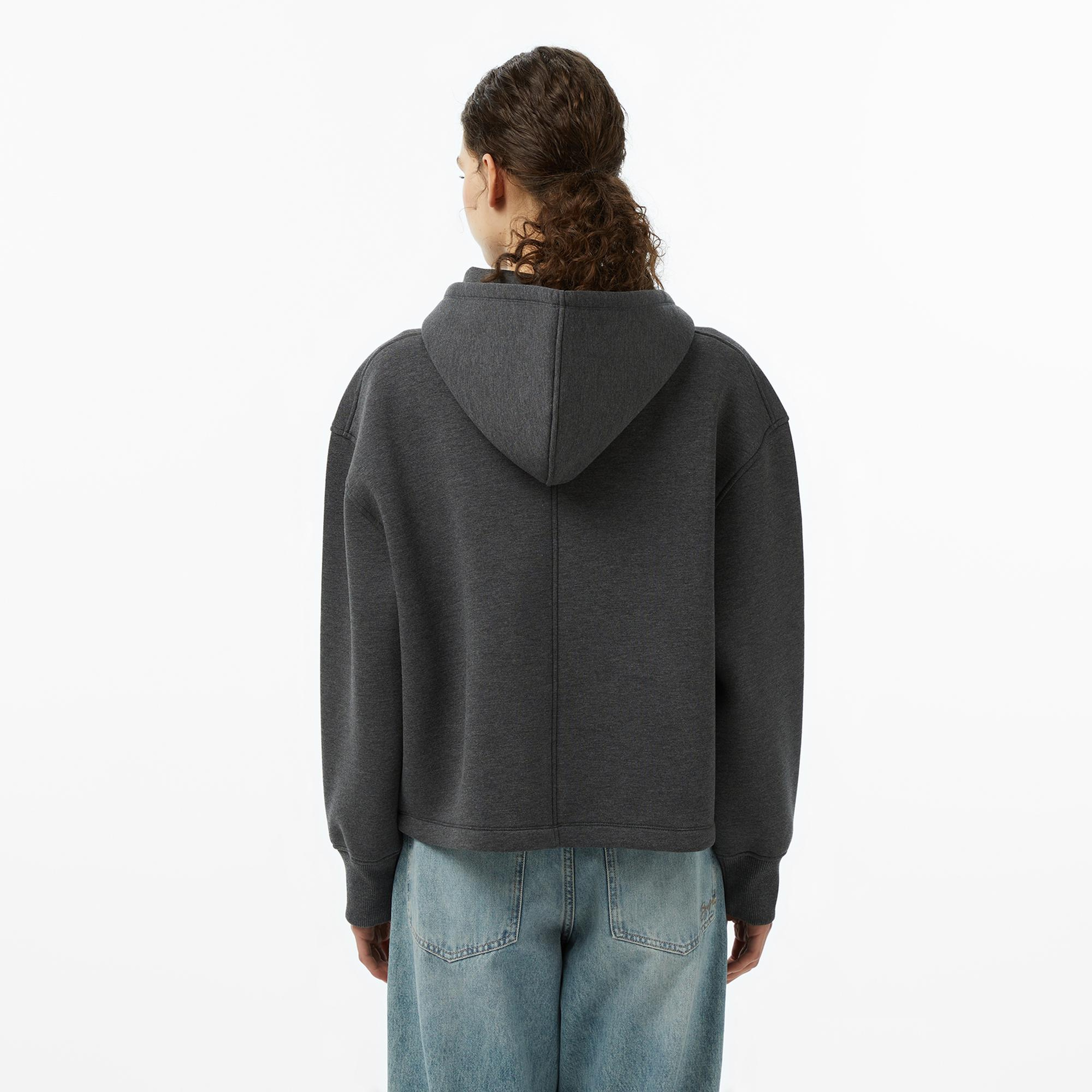 Tommy Hilfiger Script İnterlock Kadın Gri Hoodie
