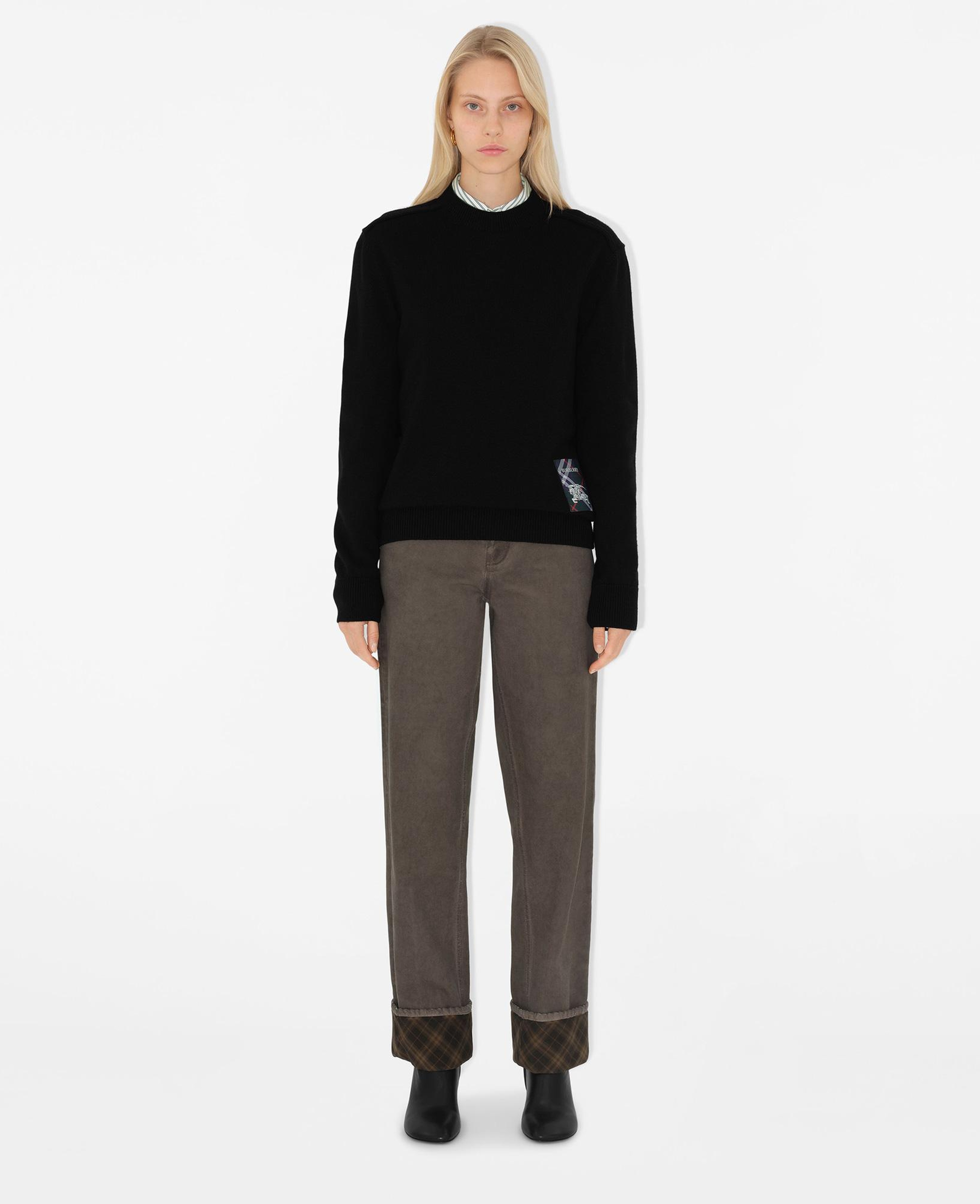 Burberry Smt Label Wool Kadın Siyah Kazak