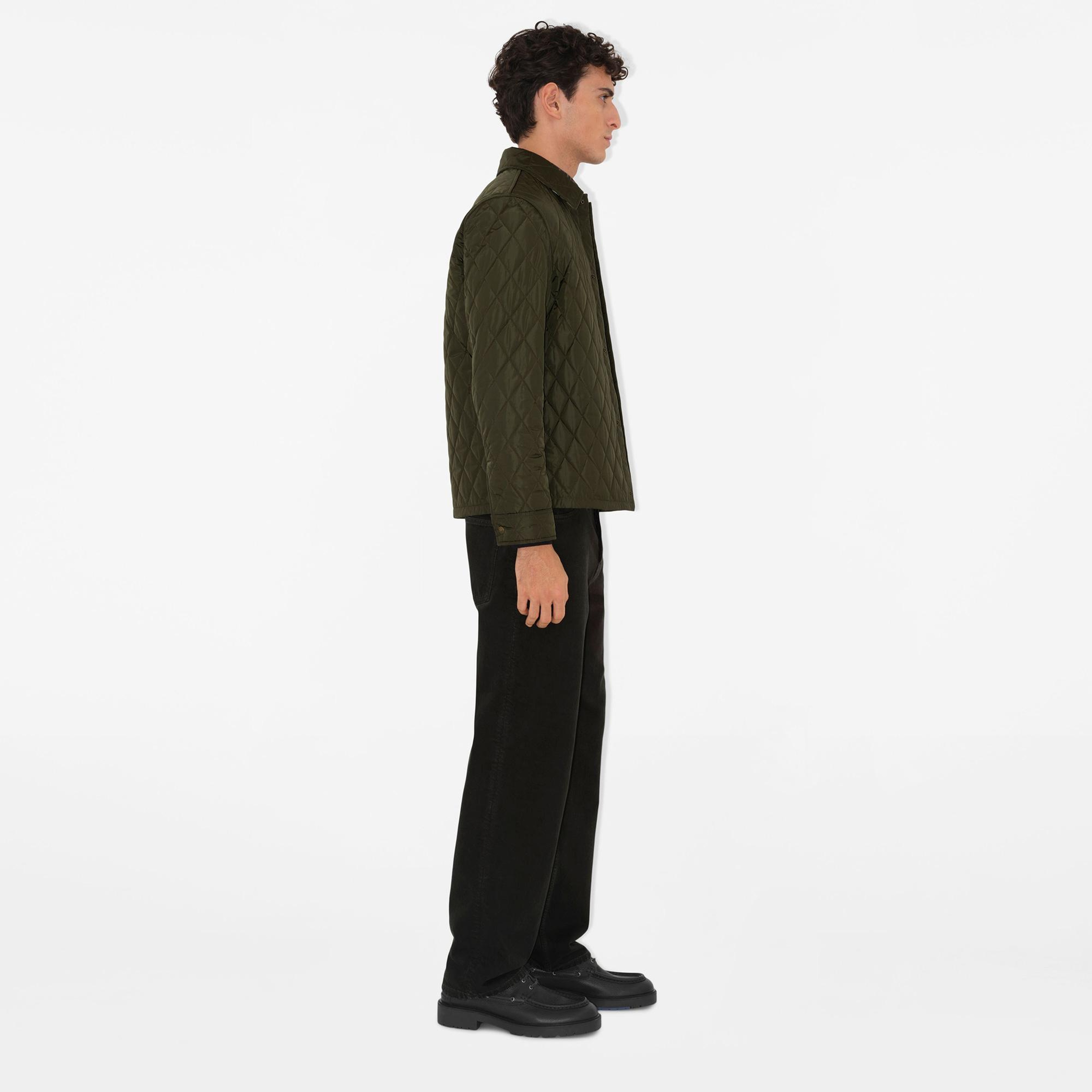 Burberry Tal Quilted Nylon Overshirt Erkek Haki Mont
