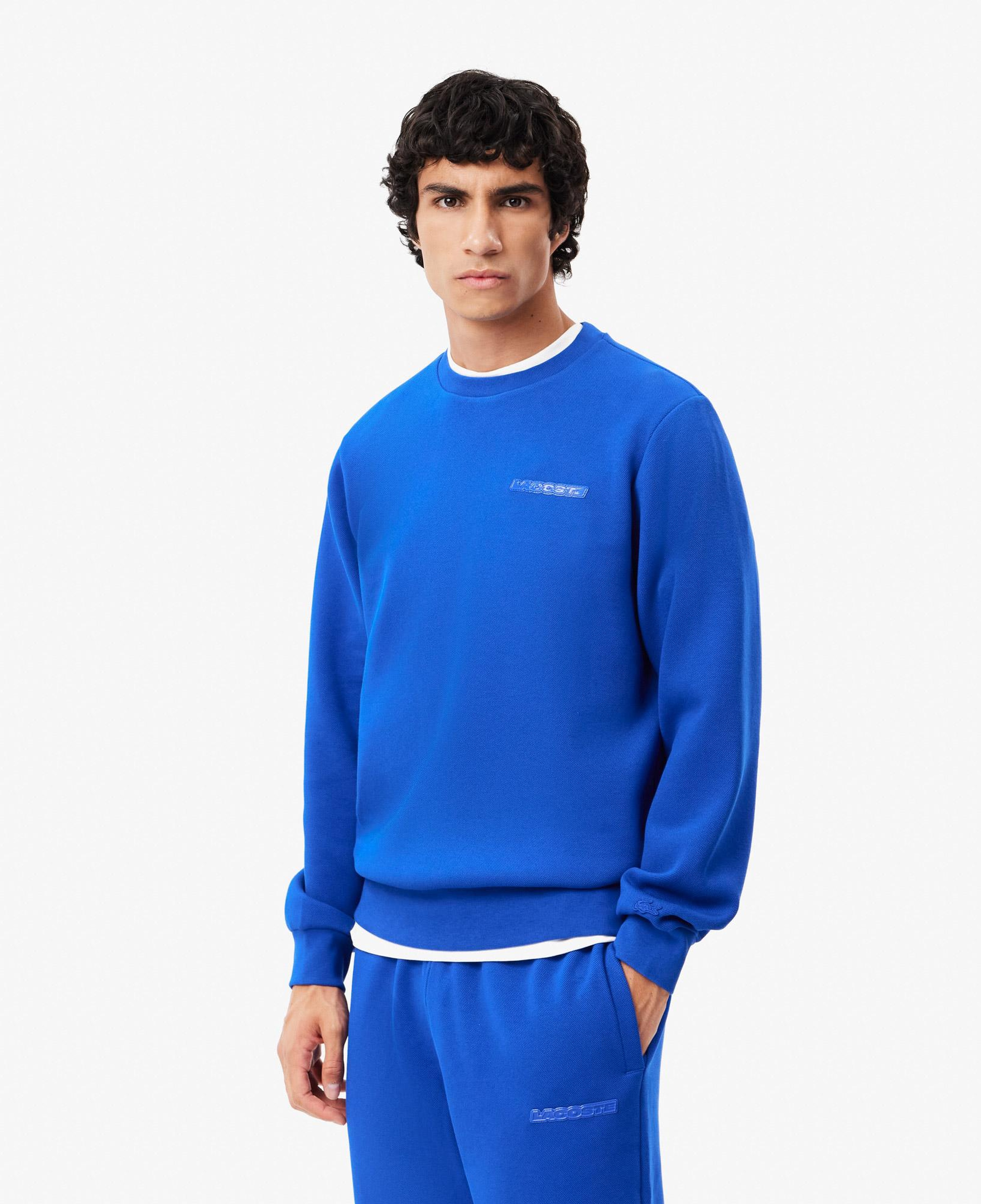 Erkek Classic Fit Bisiklet Yaka Mavi Sweatshirt