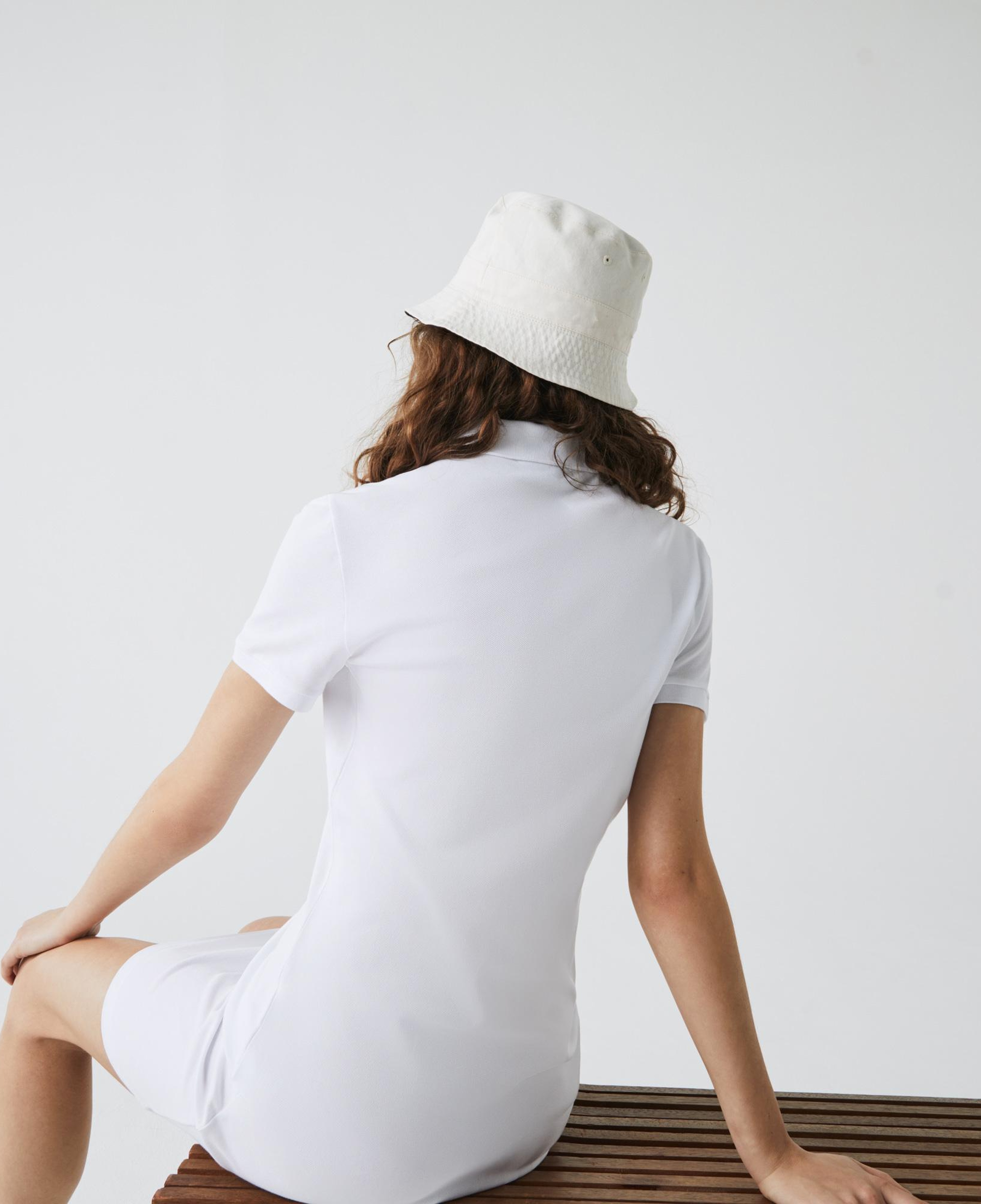 Kadın Slim Fit Kısa Kollu Polo Yaka Beyaz Elbise