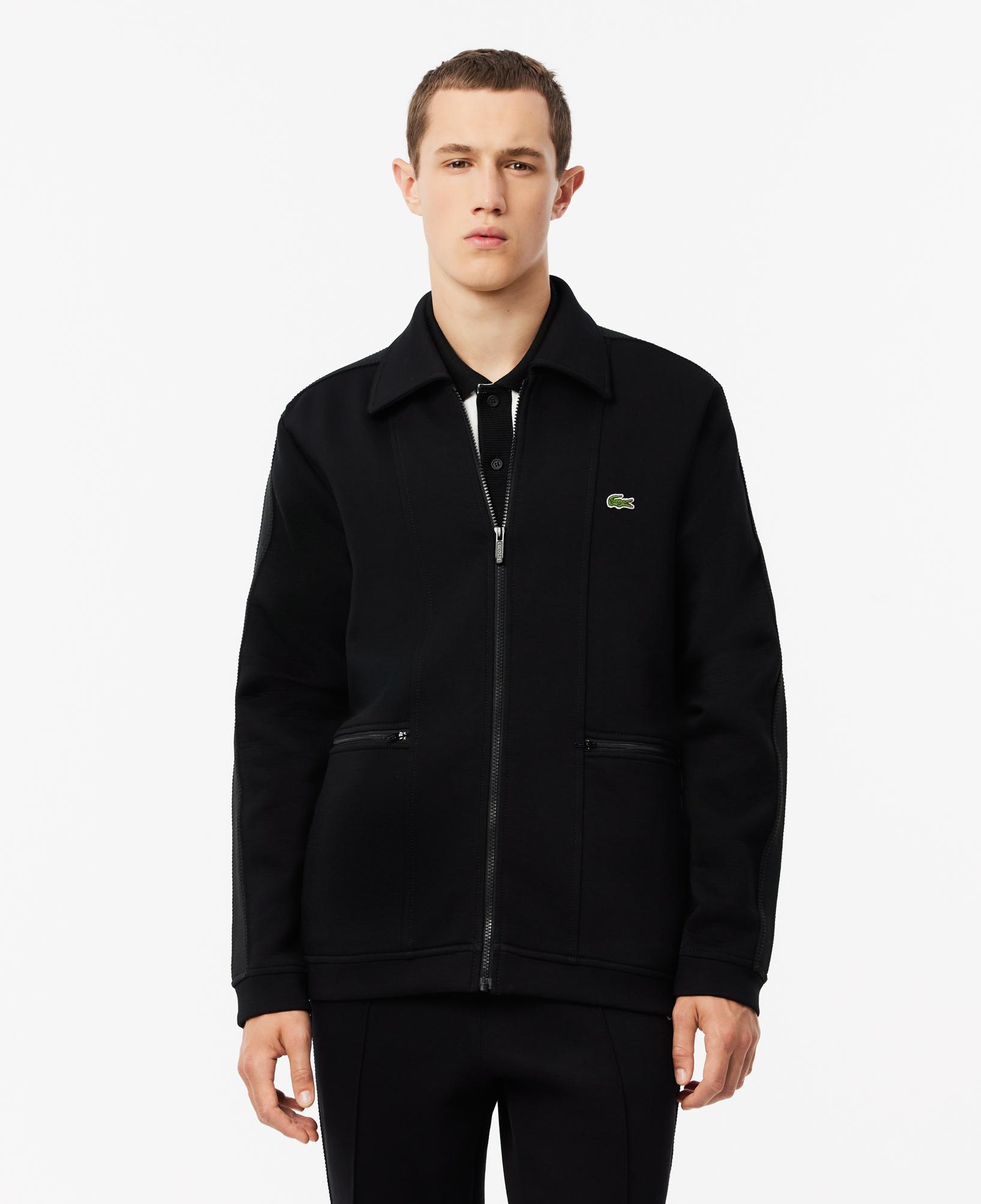 Erkek Regular Fit Fermuarlı Siyah Sweatshirt