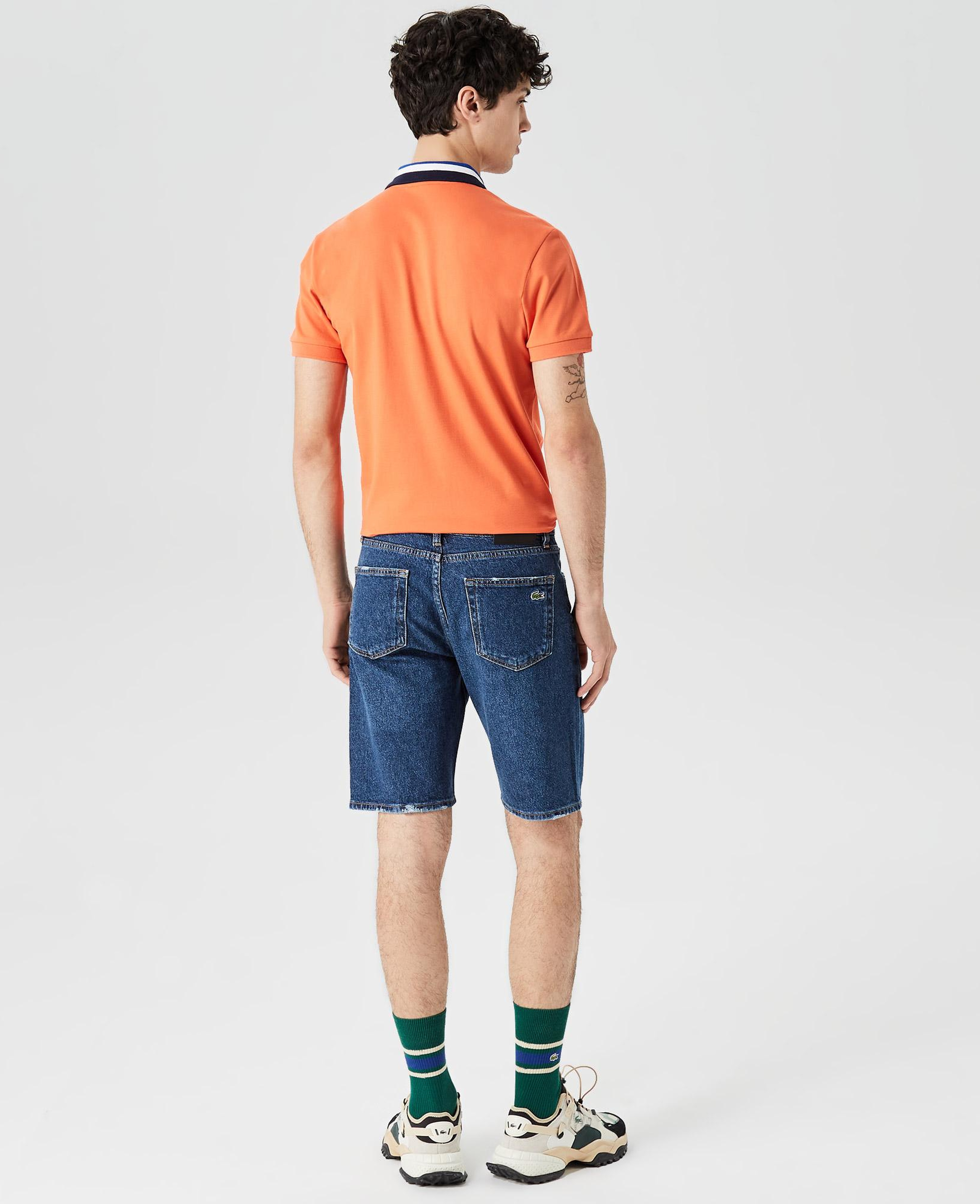 Erkek Slim Fit Denim Koyu Mavi Bermuda Şort