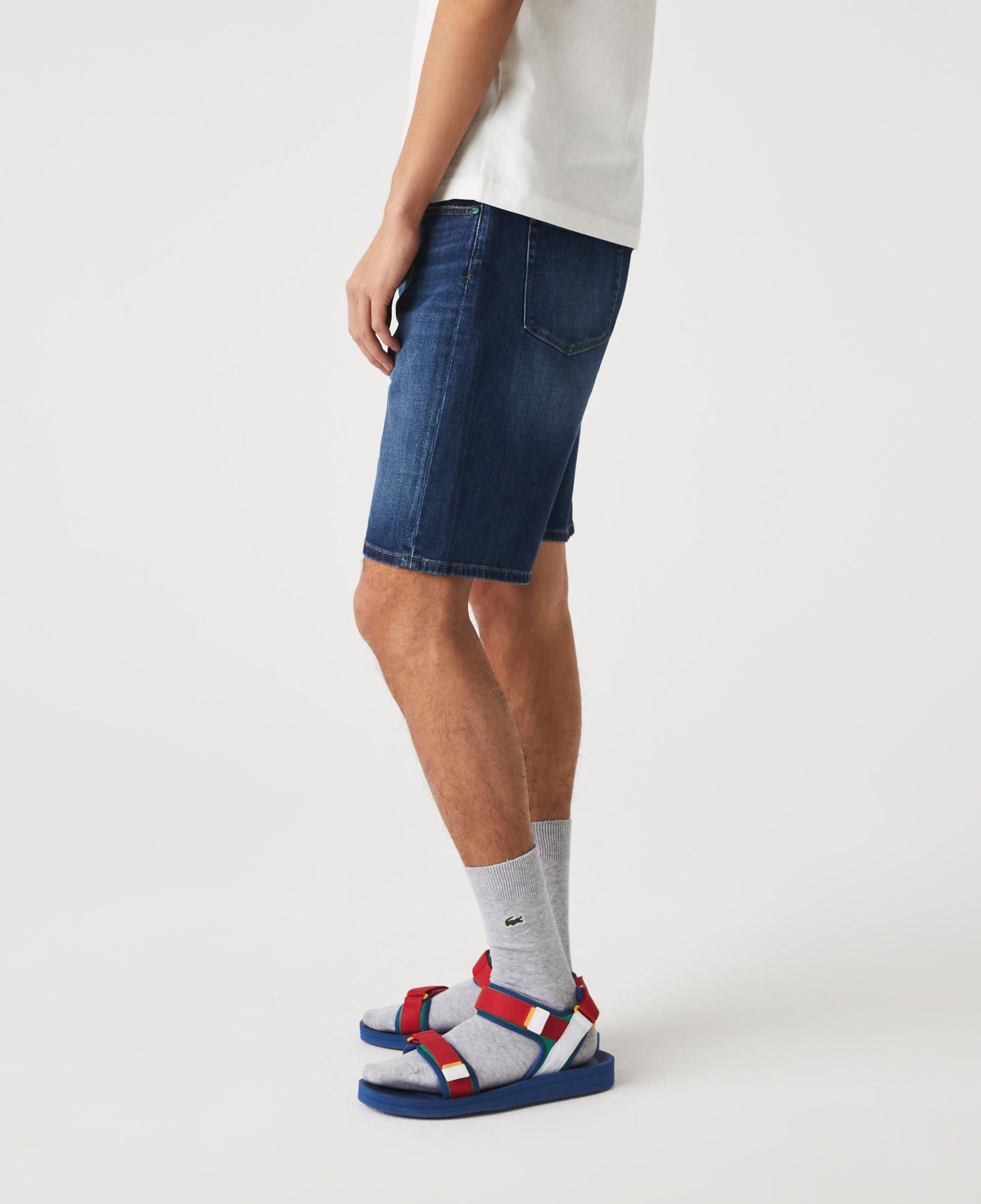 Erkek Slim Fit Denim Koyu Mavi Bermuda Şort