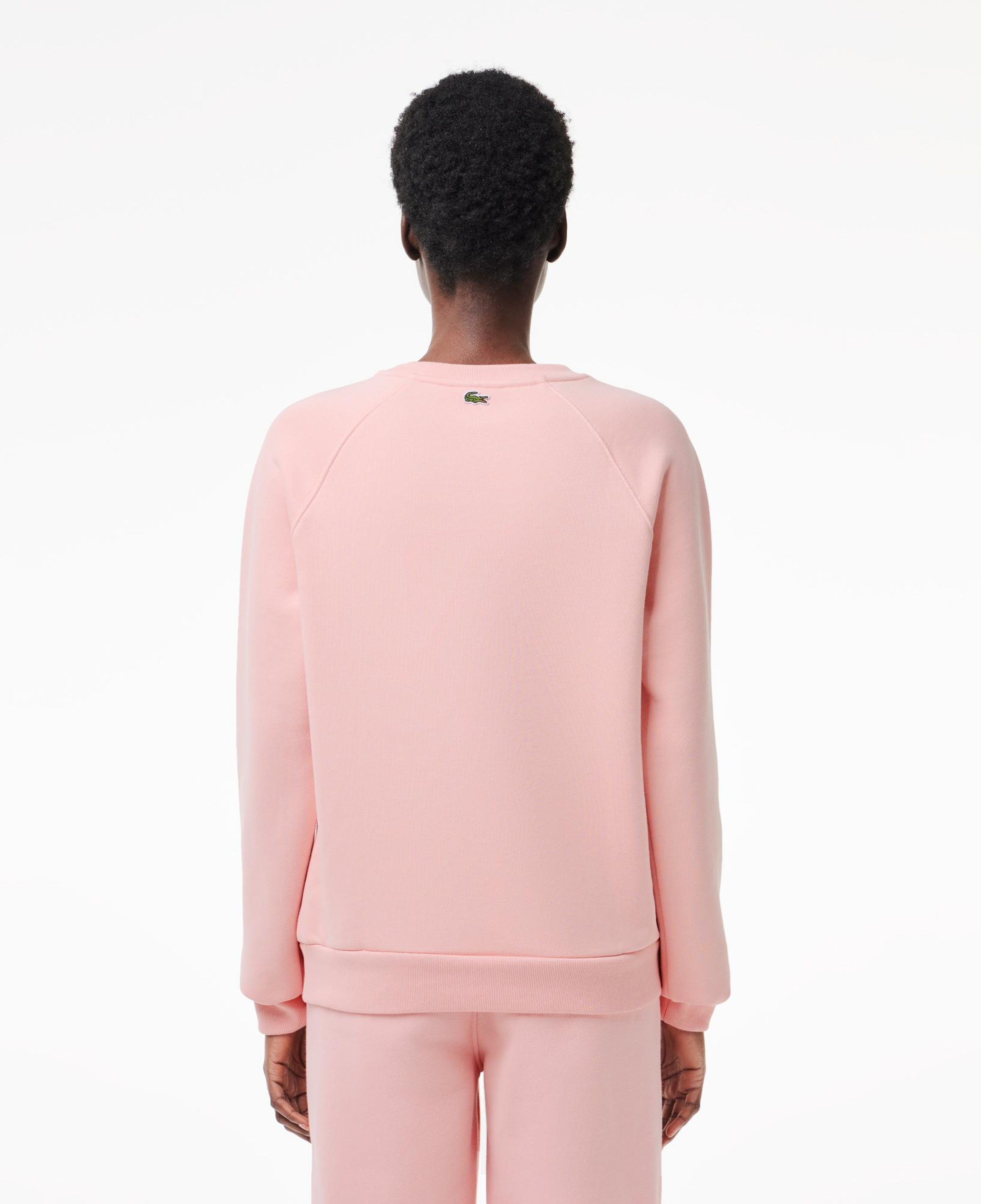 Kadın Bisiklet Yaka Baskılı Pembe Sweatshirt