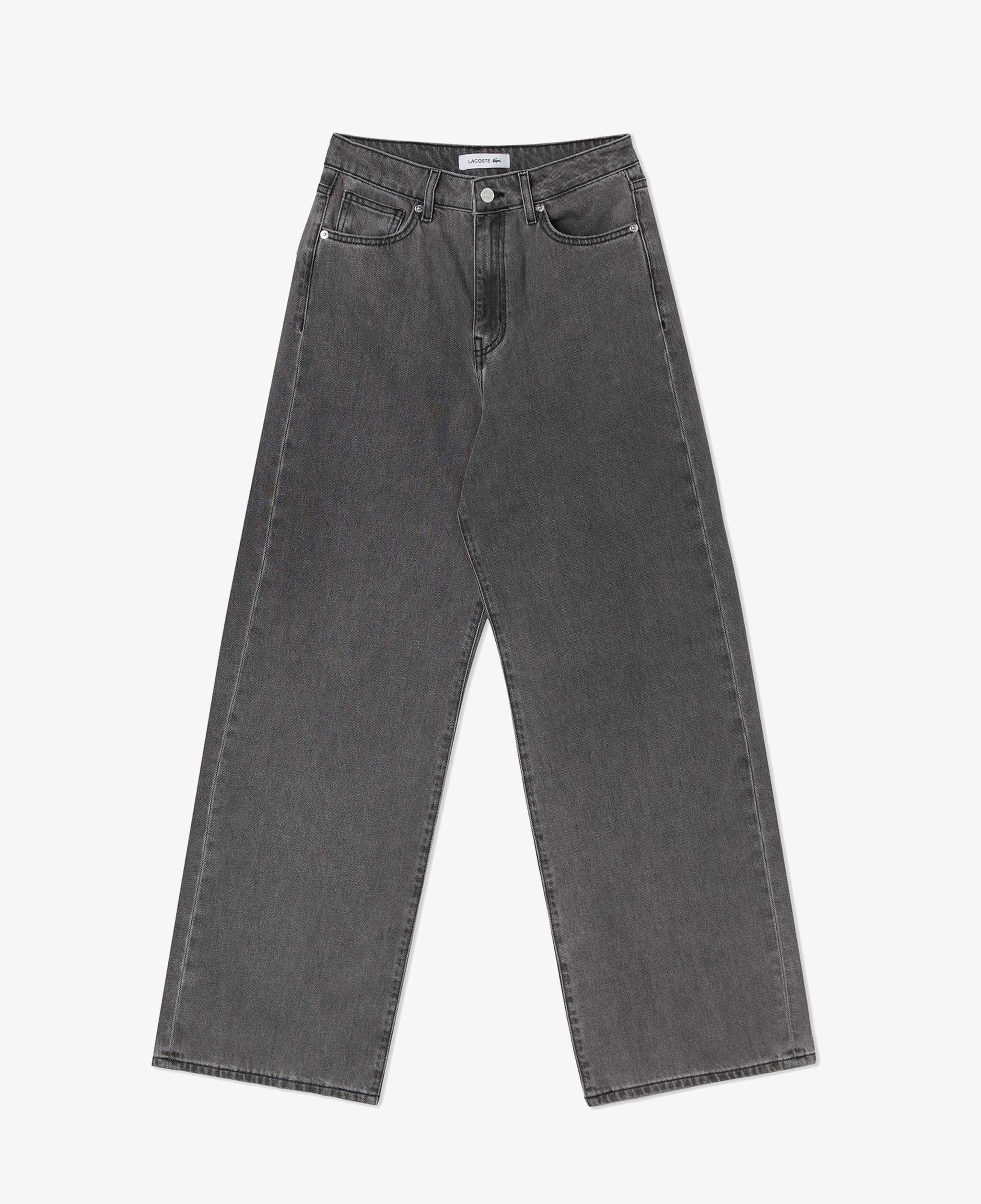 Lacoste Kadın Loose Fit Gri Jean Pantolon