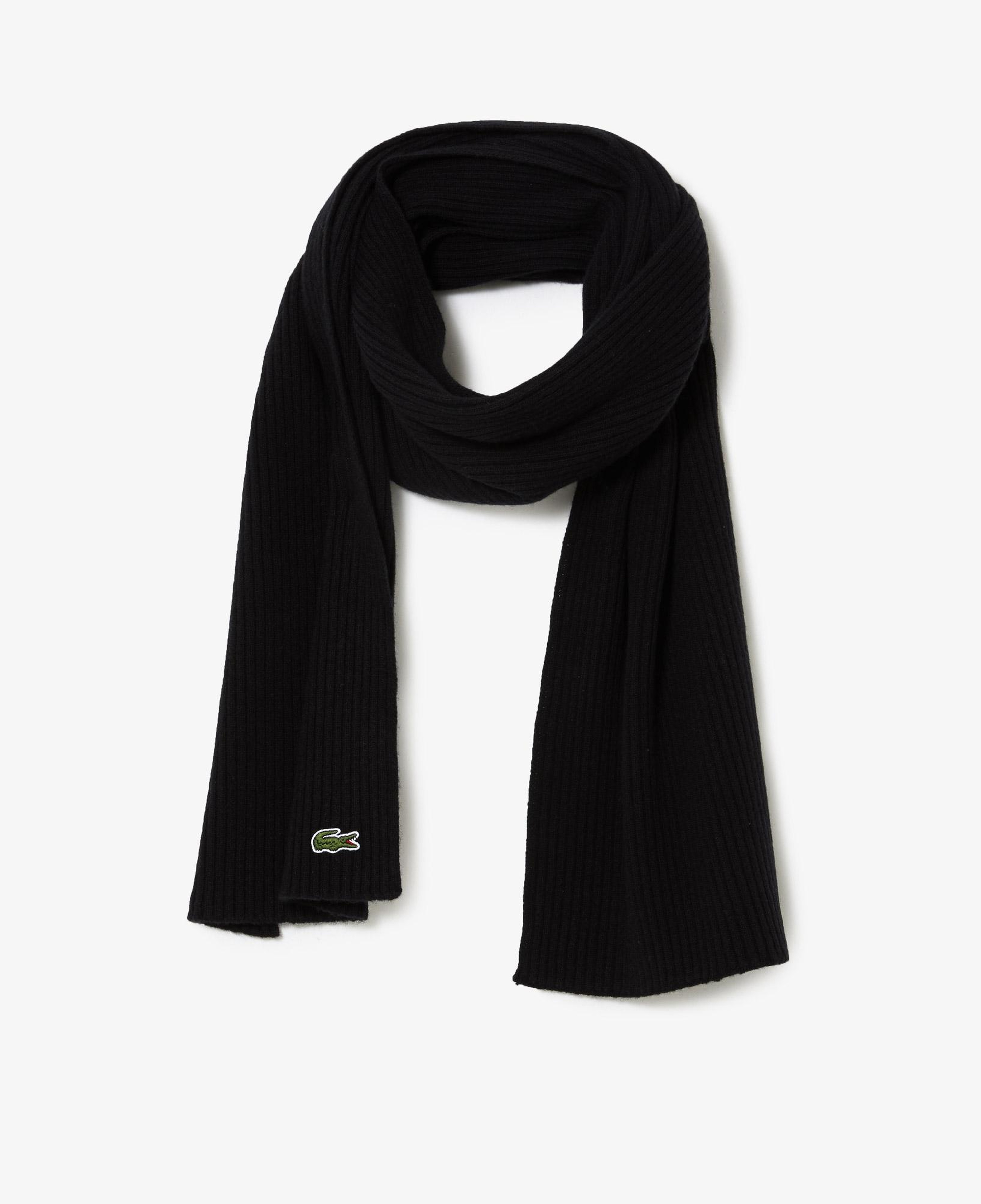 Lacoste Unisex Yün Siyah Atkı