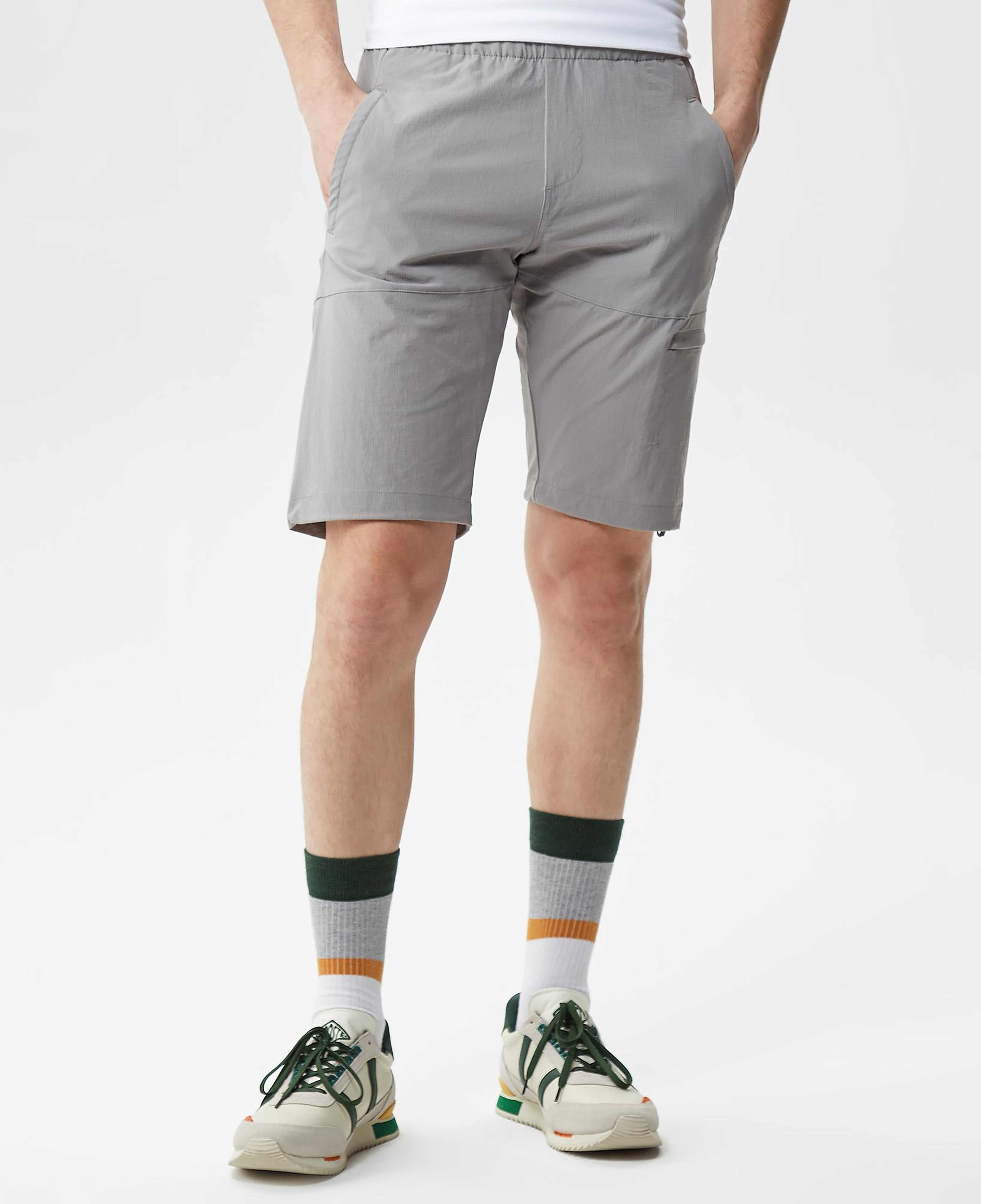 Erkek Slim Fit Gri Bermuda