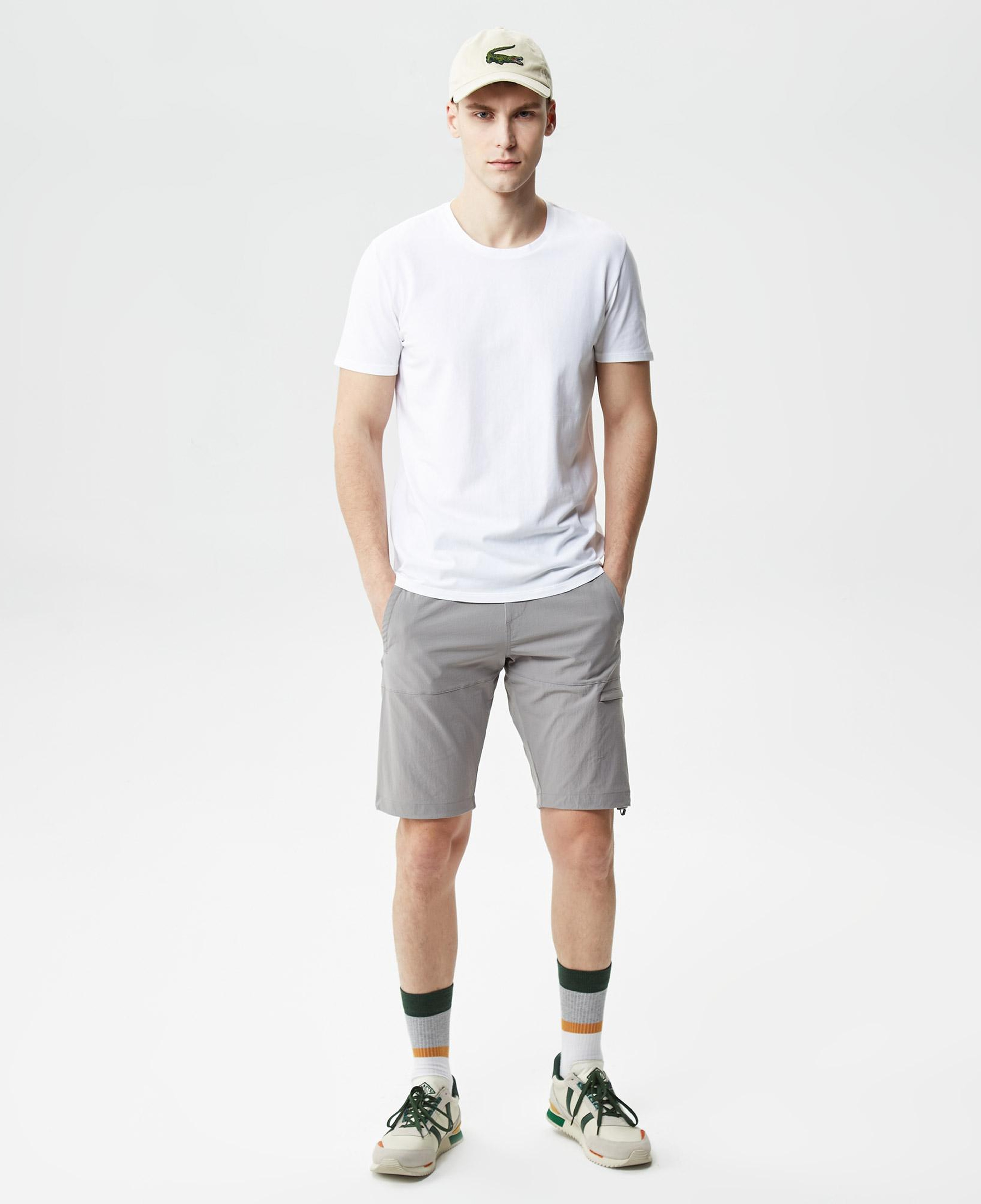 Erkek Slim Fit Gri Bermuda