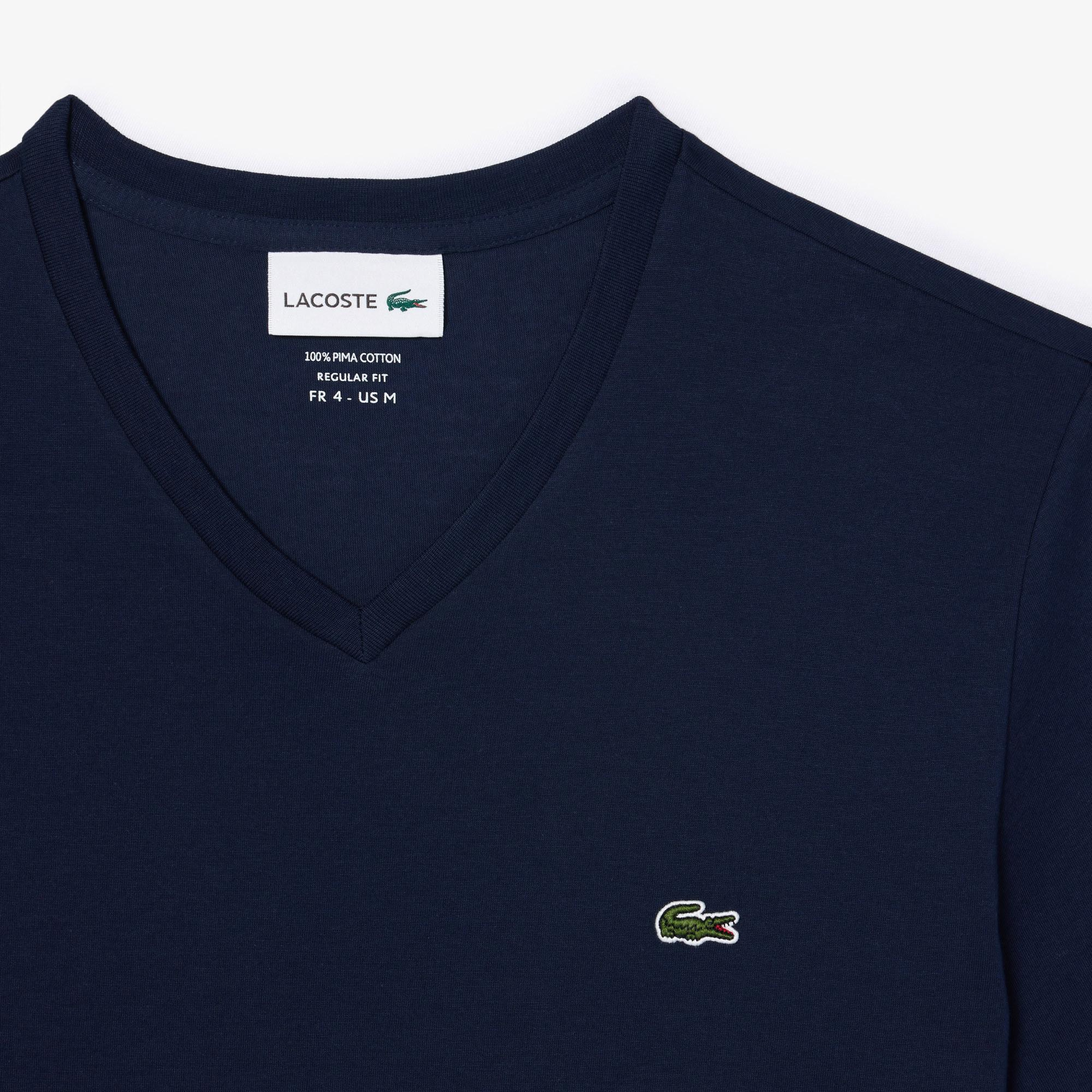 Erkek Regular Fit V Yaka Lacivert T-Shirt