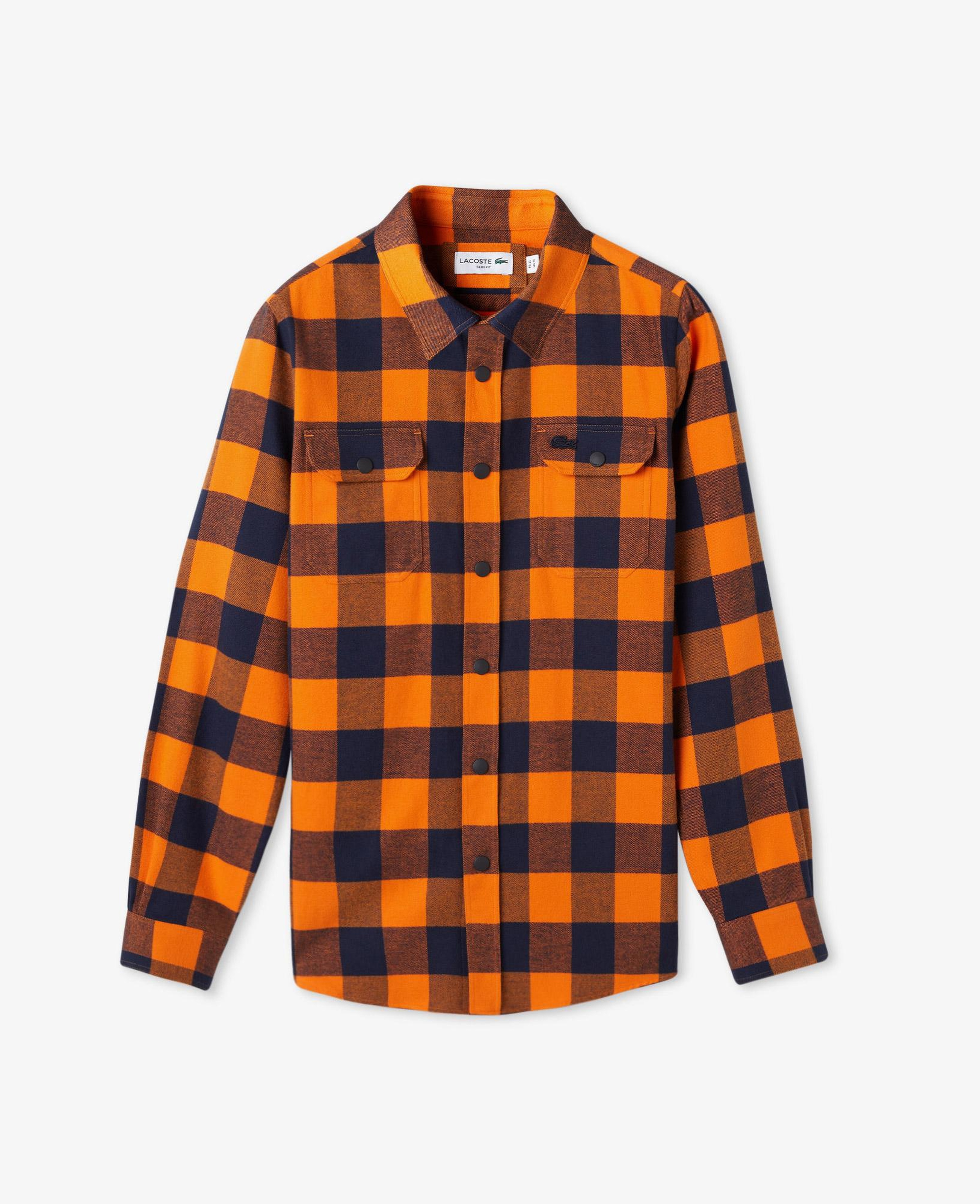 Erkek Slim Fit Ekose Lacivert Gömlek