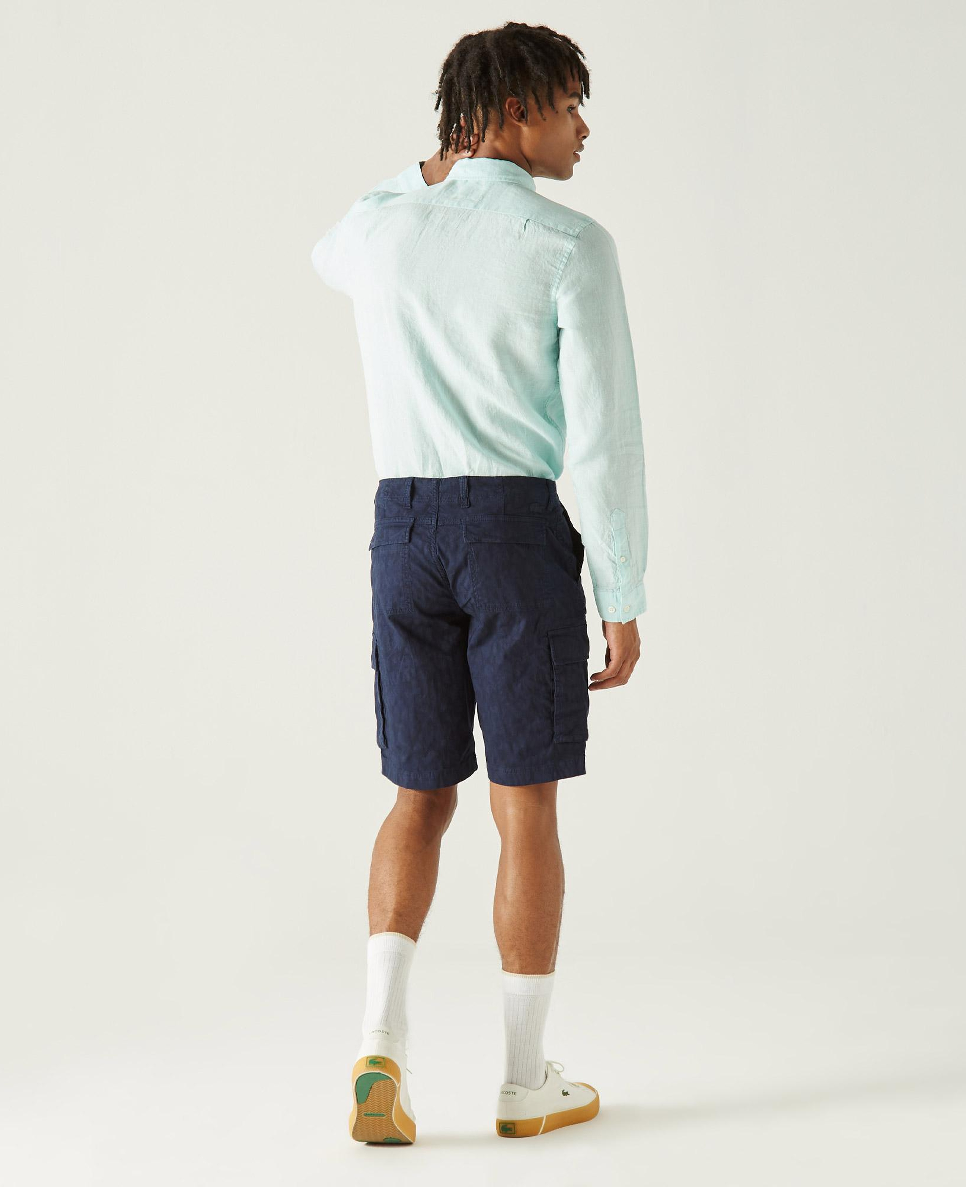 Lacoste Erkek Lacivert Desenli Bermuda