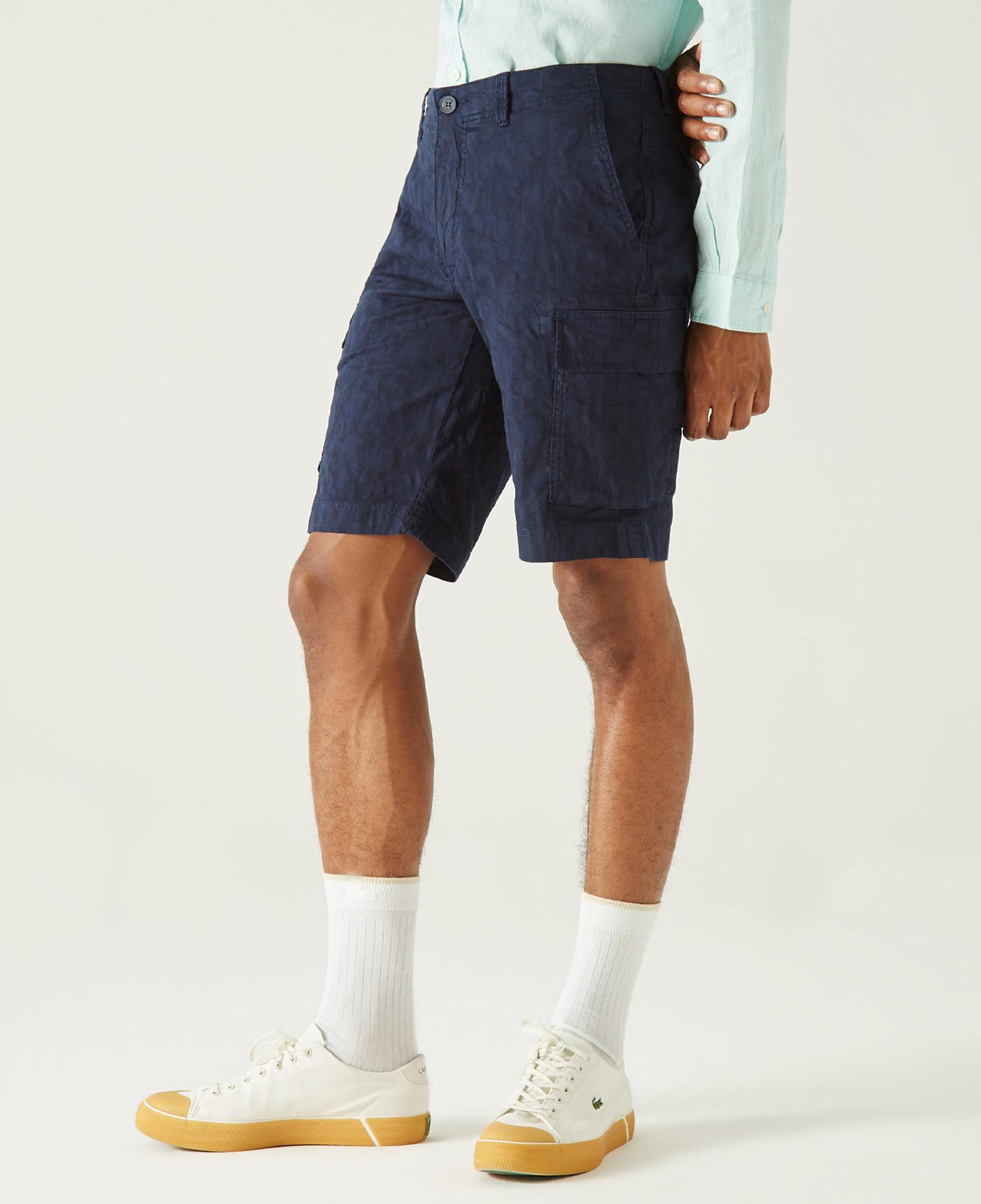 Lacoste Erkek Lacivert Desenli Bermuda