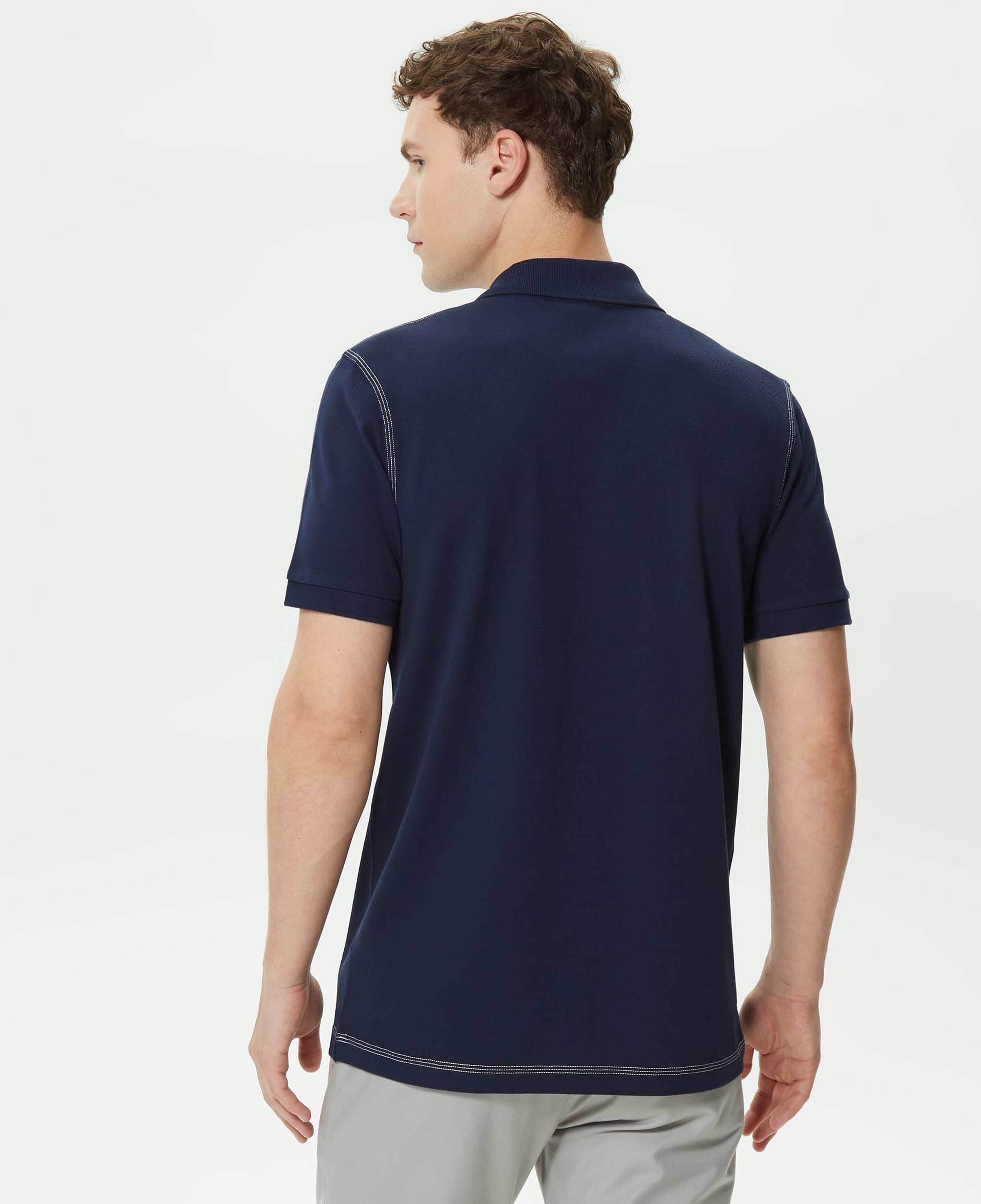 Erkek Regular Fit Baskılı Lacivert Polo