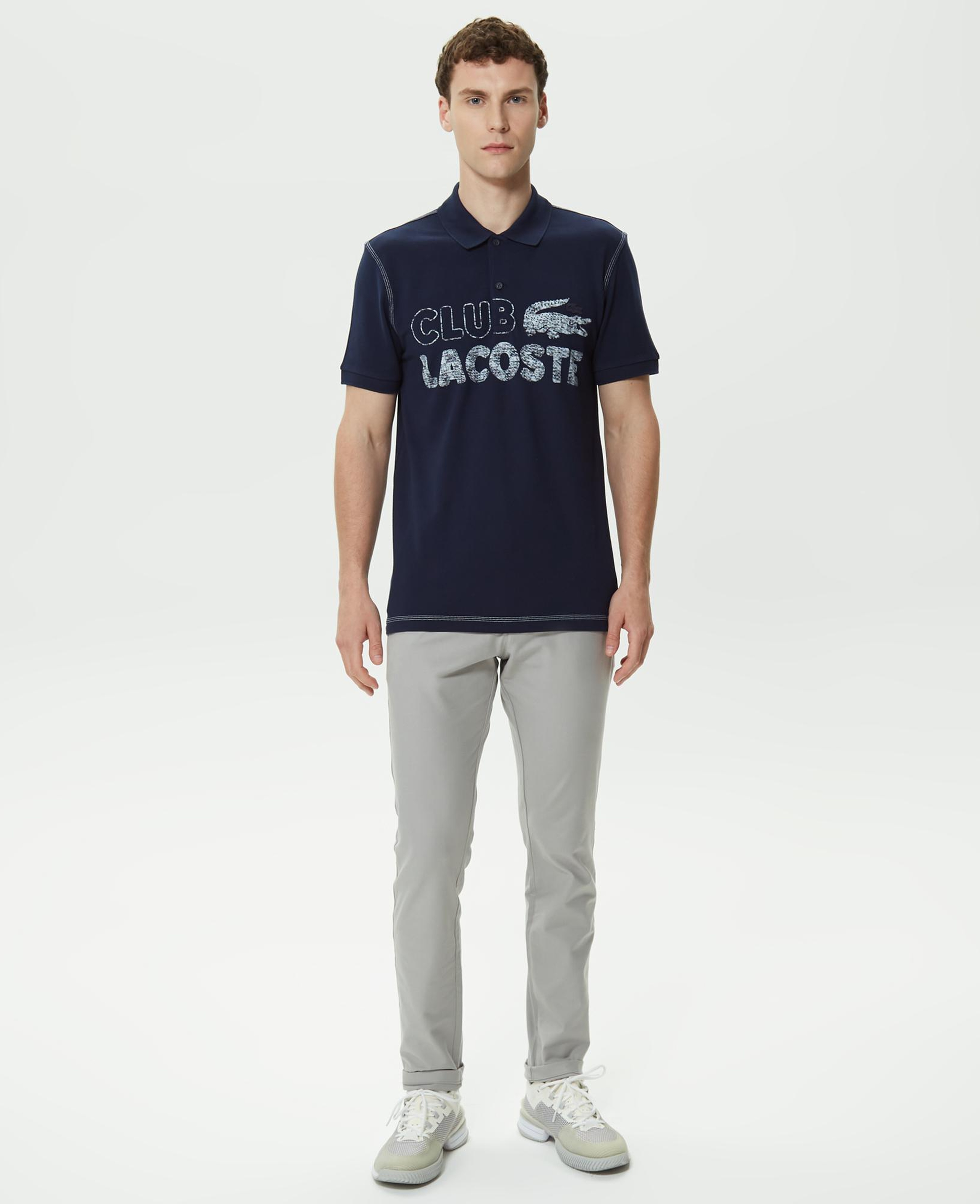 Erkek Regular Fit Baskılı Lacivert Polo