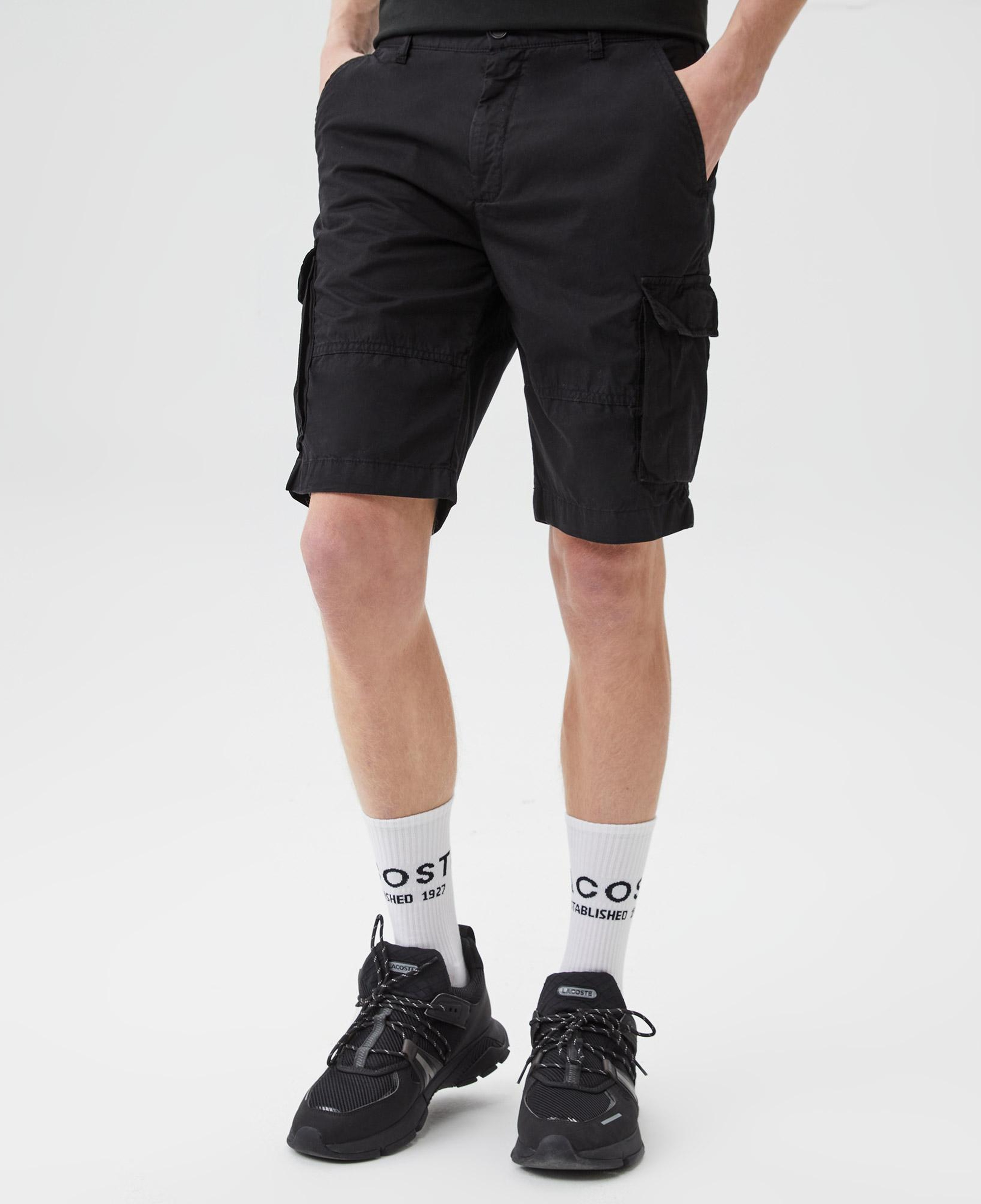 Erkek Regular Fit Siyah Bermuda