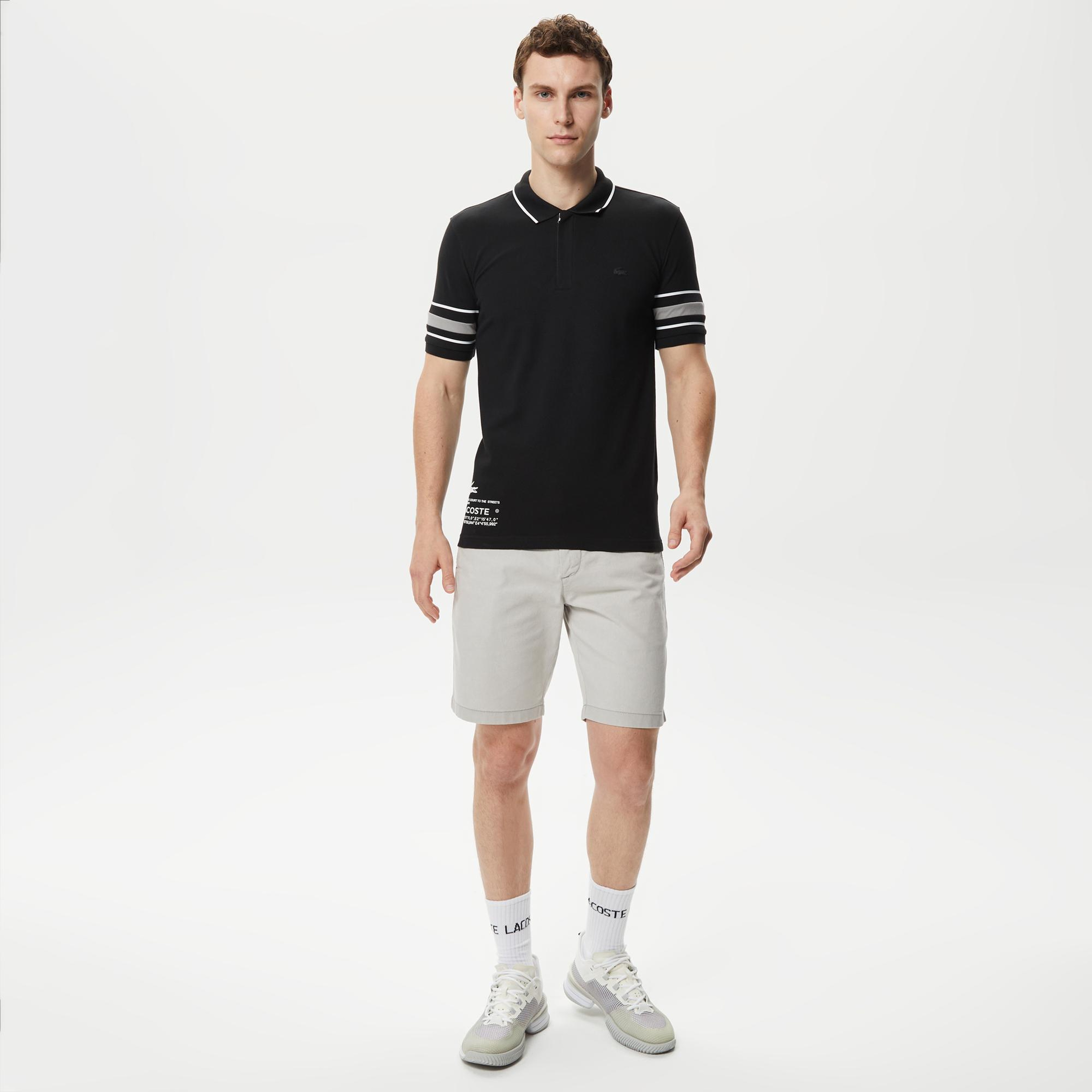 Erkek Slim Fit Organik Pamuk Gri Bermuda