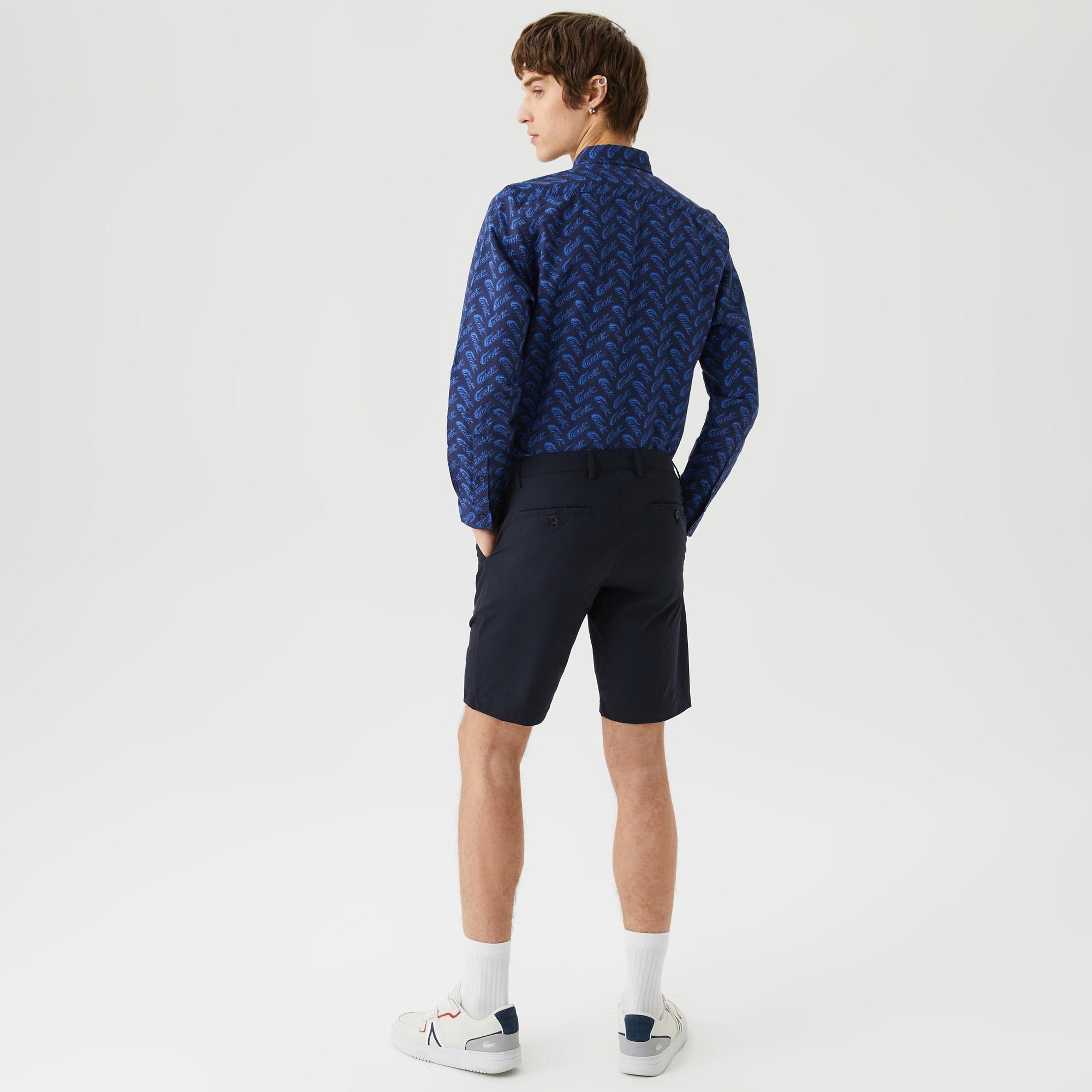 Erkek Slim Fit Lacivert Bermuda