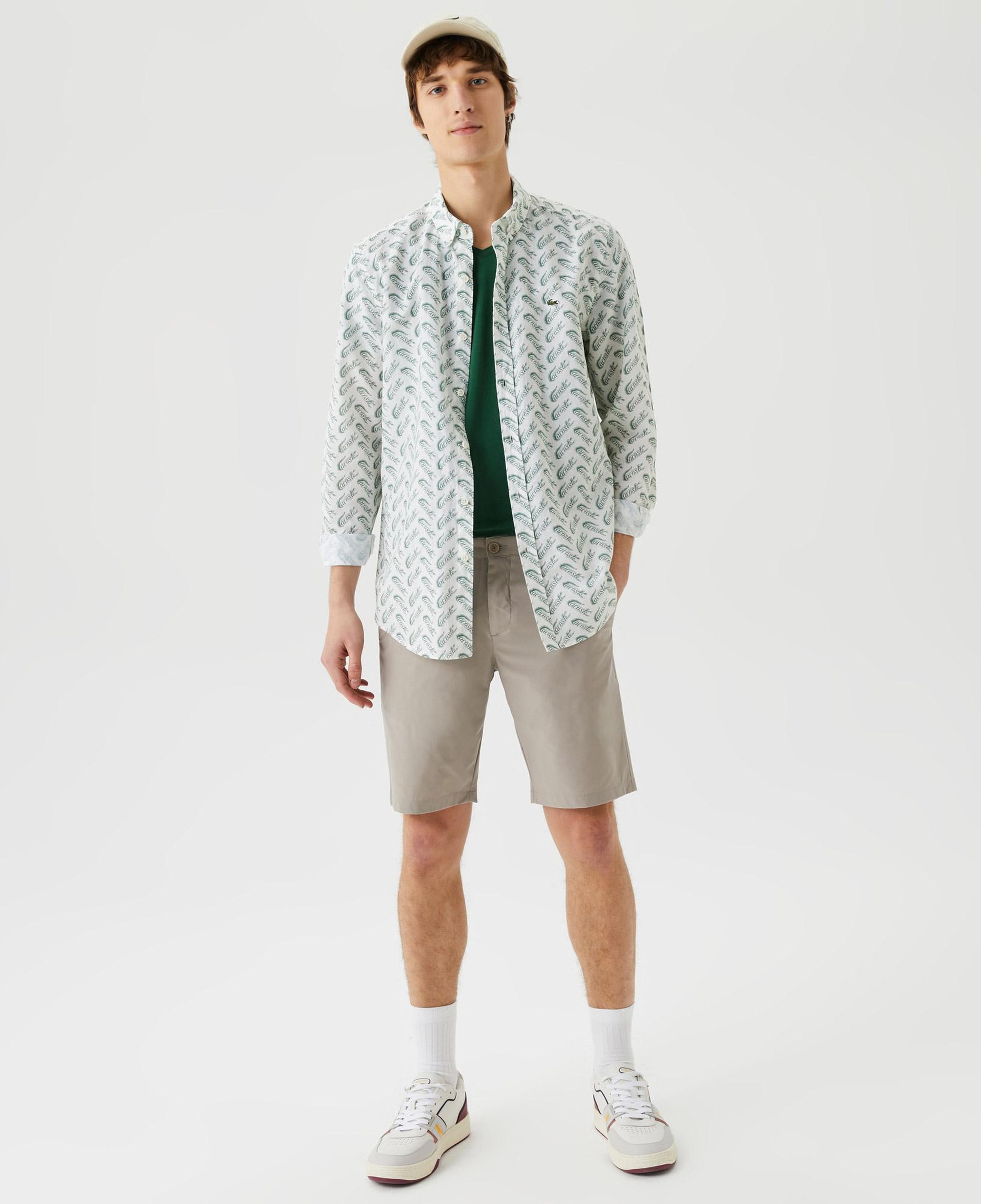 Erkek Slim Fit Gri Bermuda